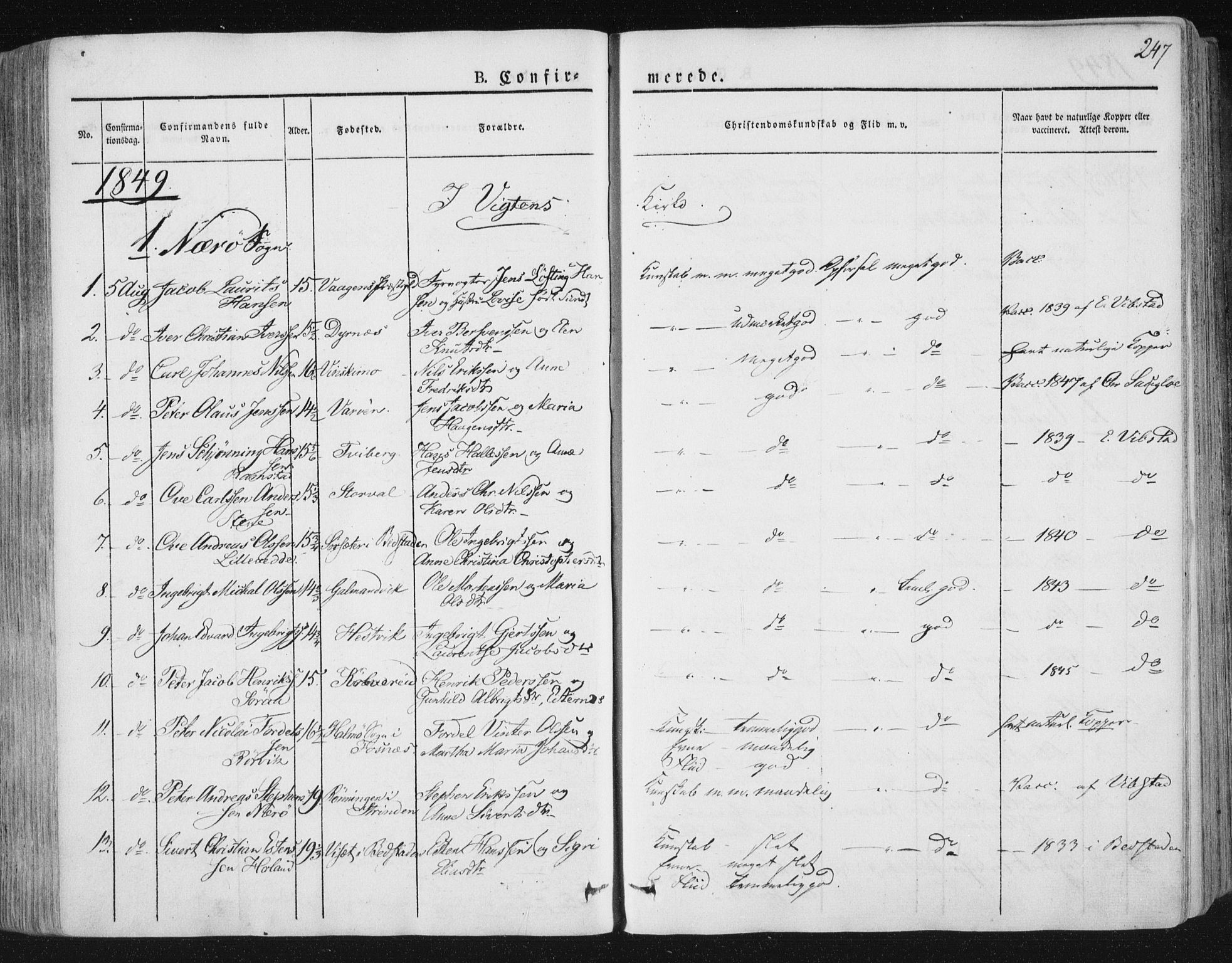 Ministerialprotokoller, klokkerbøker og fødselsregistre - Nord-Trøndelag, SAT/A-1458/784/L0669: Parish register (official) no. 784A04, 1829-1859, p. 247