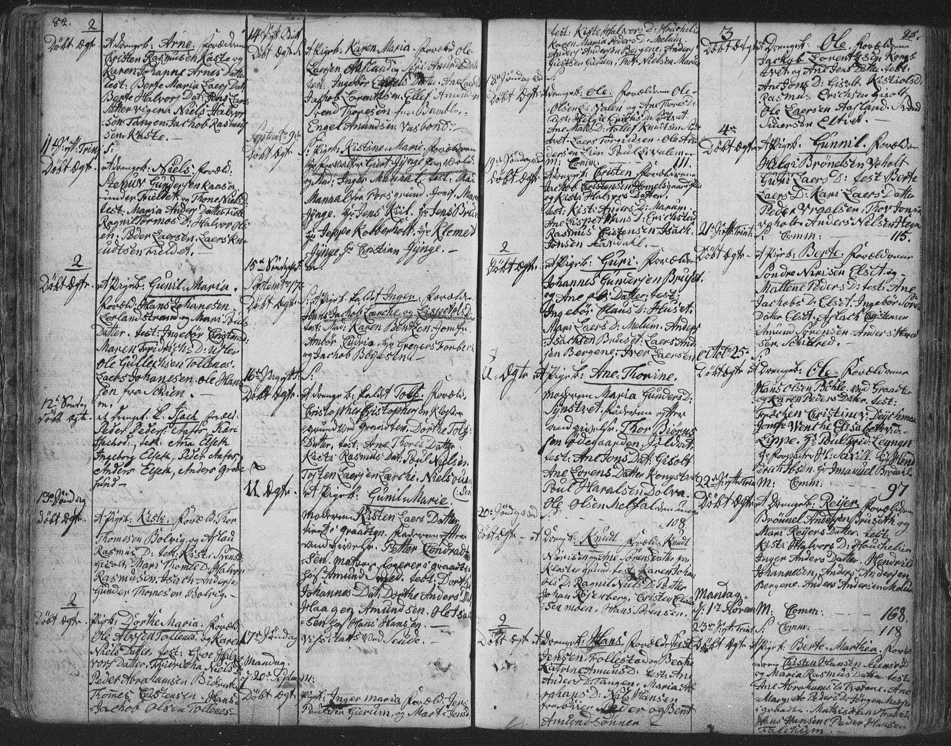 Solum kirkebøker, AV/SAKO-A-306/F/Fa/L0003: Parish register (official) no. I 3, 1761-1814, p. 84-85