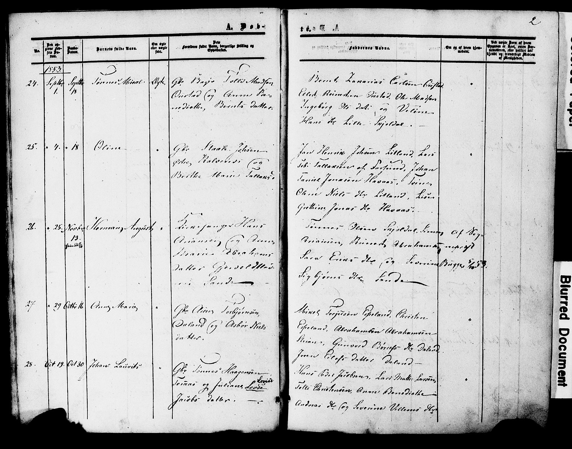 Herad sokneprestkontor, AV/SAK-1111-0018/F/Fa/Faa/L0005: Parish register (official) no. A 5, 1853-1886, p. 2