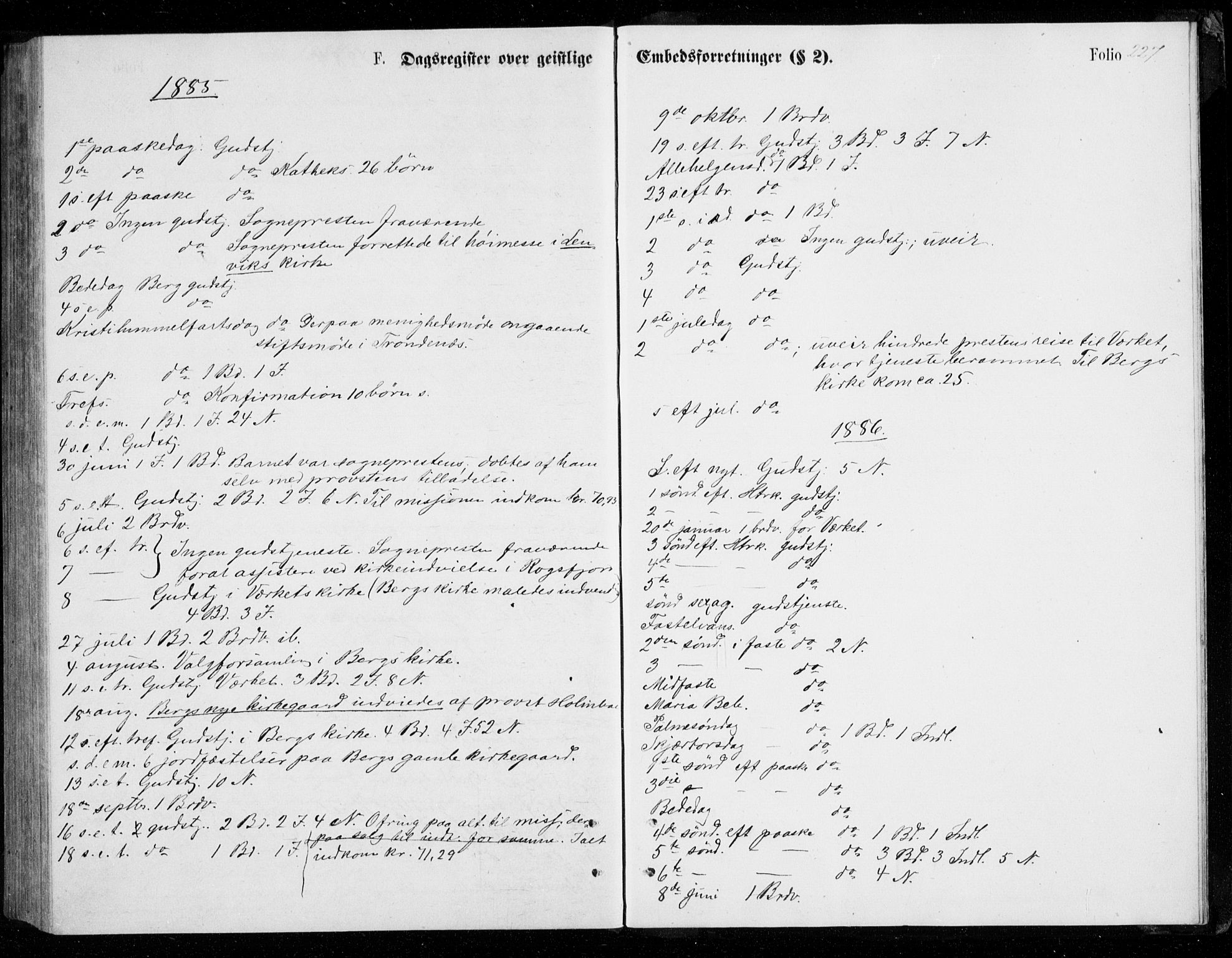 Berg sokneprestkontor, AV/SATØ-S-1318/G/Ga/Gab/L0003klokker: Parish register (copy) no. 3, 1874-1886, p. 227