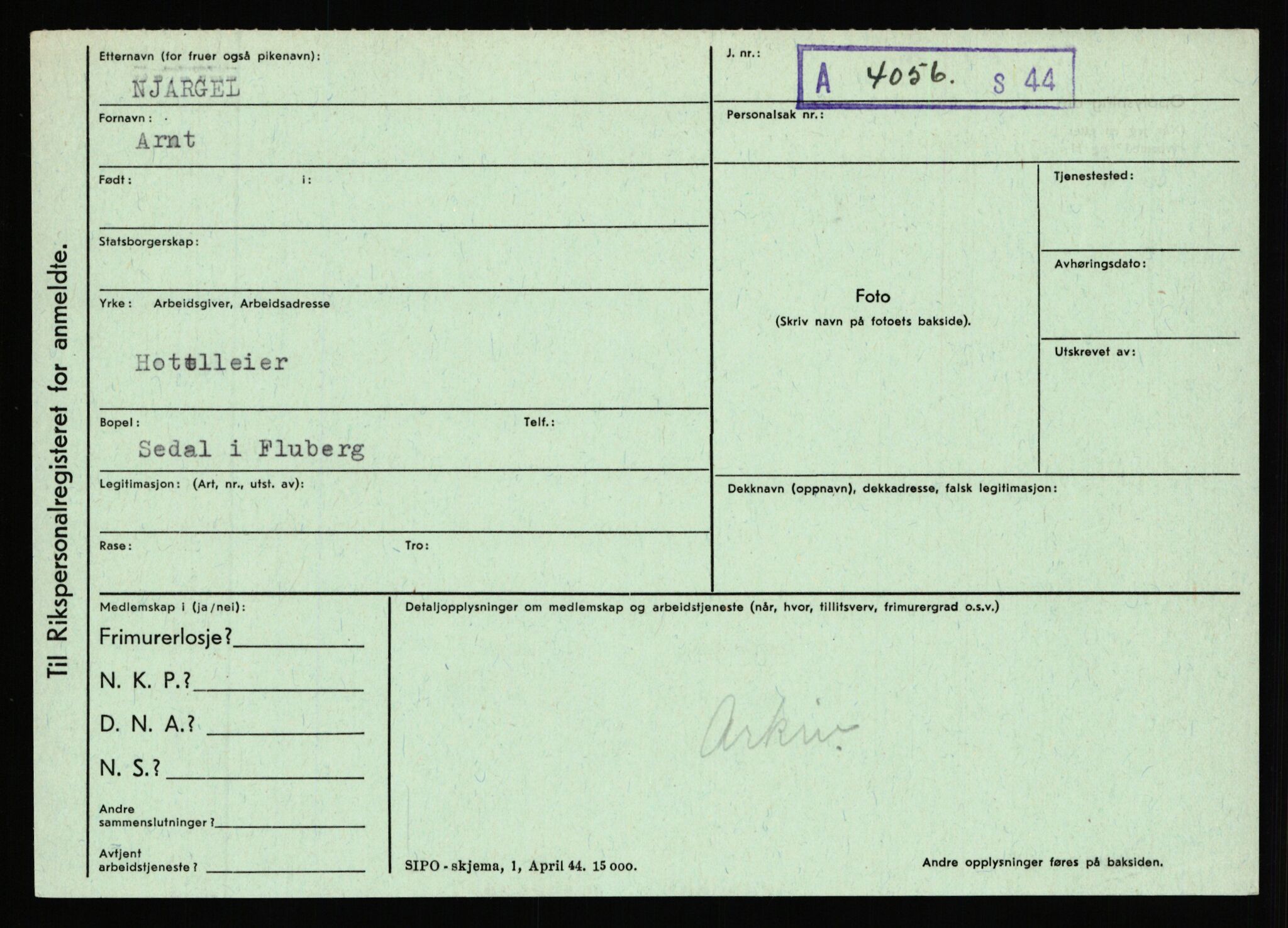 Statspolitiet - Hovedkontoret / Osloavdelingen, AV/RA-S-1329/C/Ca/L0011: Molberg - Nøstvold, 1943-1945, p. 3451