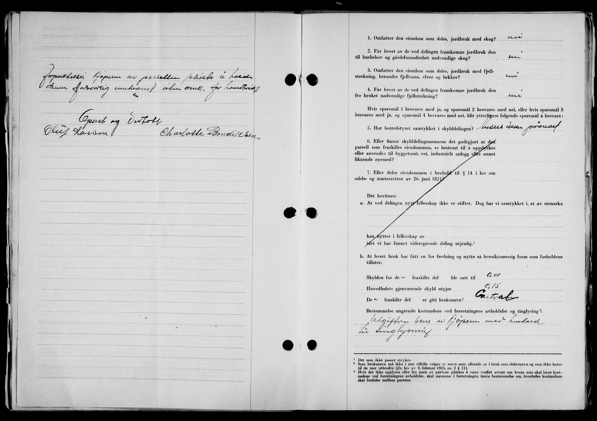 Lofoten sorenskriveri, SAT/A-0017/1/2/2C/L0015a: Mortgage book no. 15a, 1946-1947, Diary no: : 62/1947