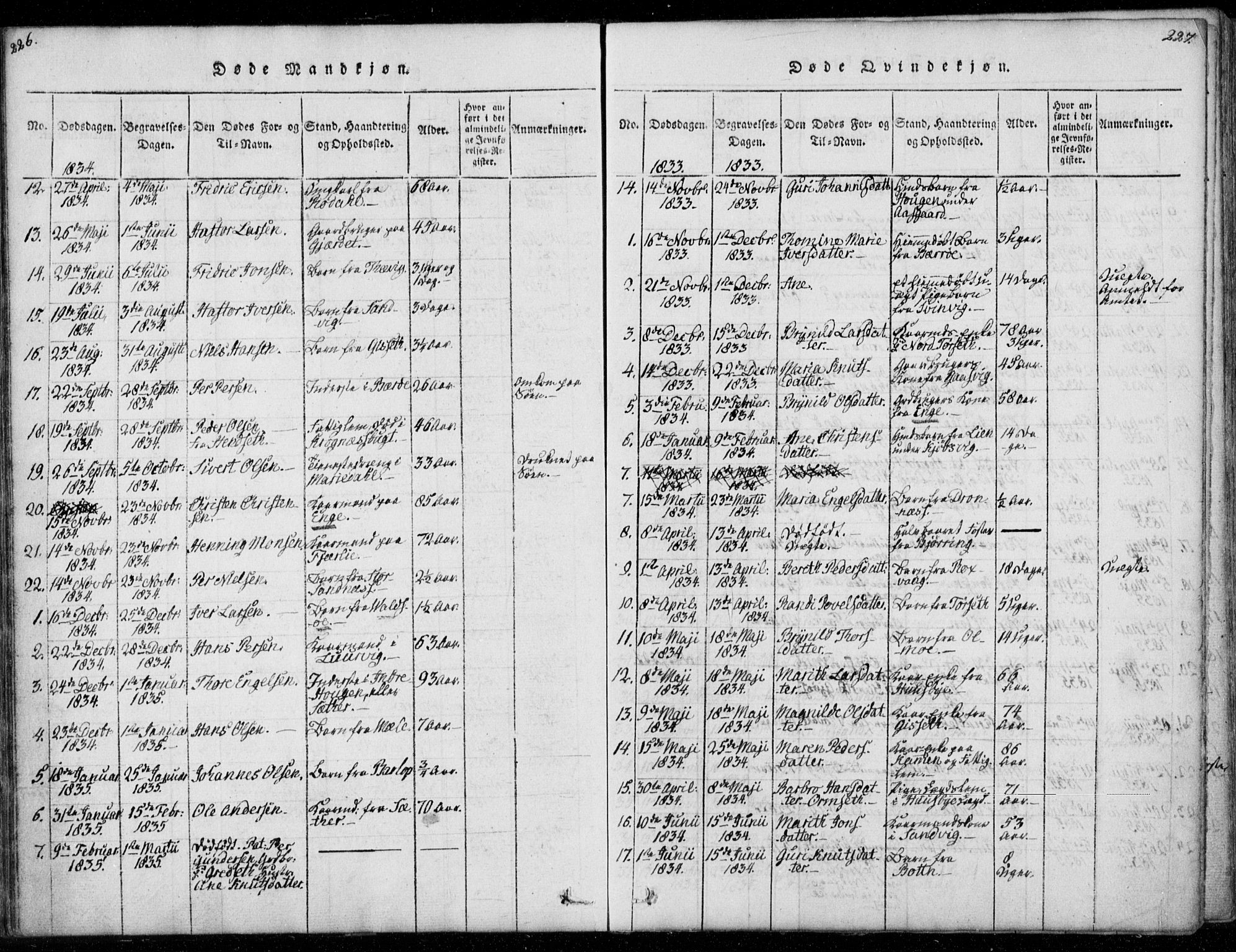 Ministerialprotokoller, klokkerbøker og fødselsregistre - Møre og Romsdal, AV/SAT-A-1454/578/L0903: Parish register (official) no. 578A02, 1819-1838, p. 226-227