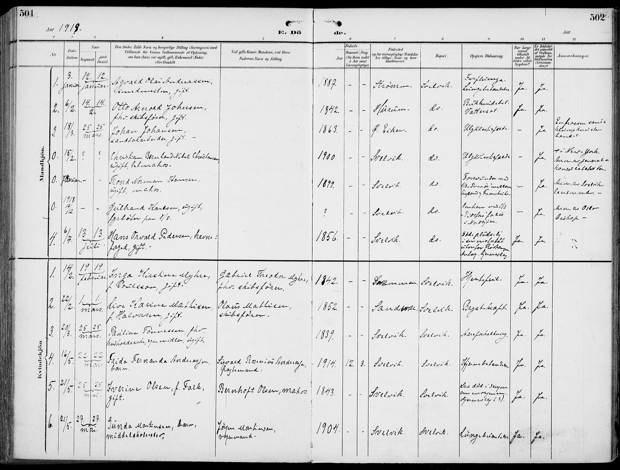 Strømm kirkebøker, AV/SAKO-A-322/F/Fb/L0002: Parish register (official) no. II 2, 1900-1919, p. 501-502