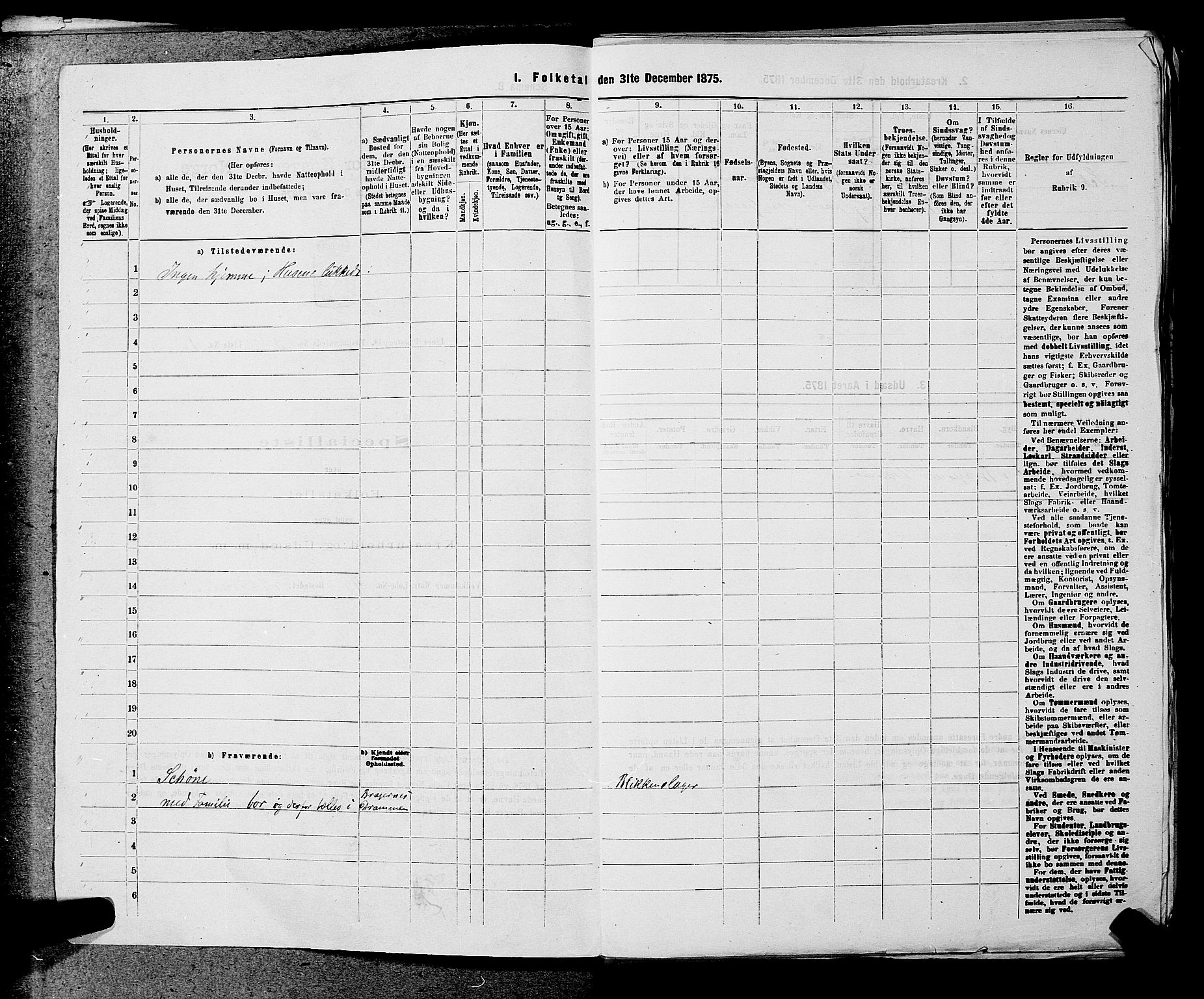 SAKO, 1875 census for 0626P Lier, 1875, p. 424