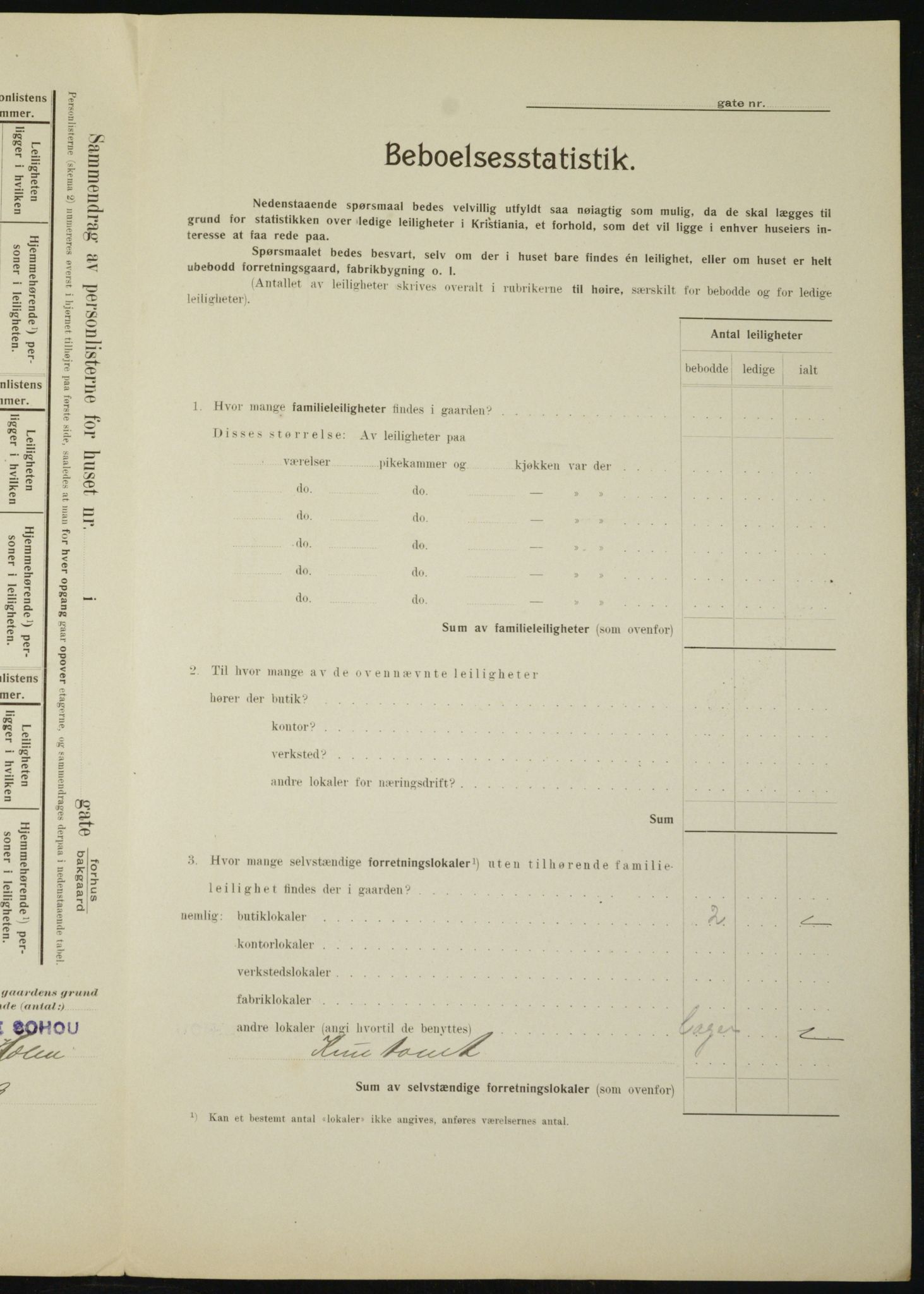 OBA, Municipal Census 1910 for Kristiania, 1910, p. 71374