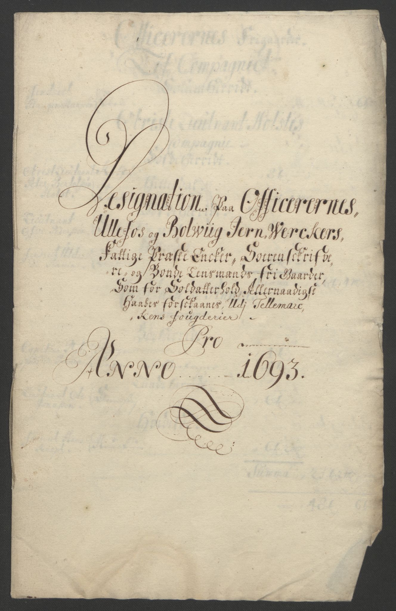 Rentekammeret inntil 1814, Reviderte regnskaper, Fogderegnskap, RA/EA-4092/R35/L2091: Fogderegnskap Øvre og Nedre Telemark, 1690-1693, p. 369