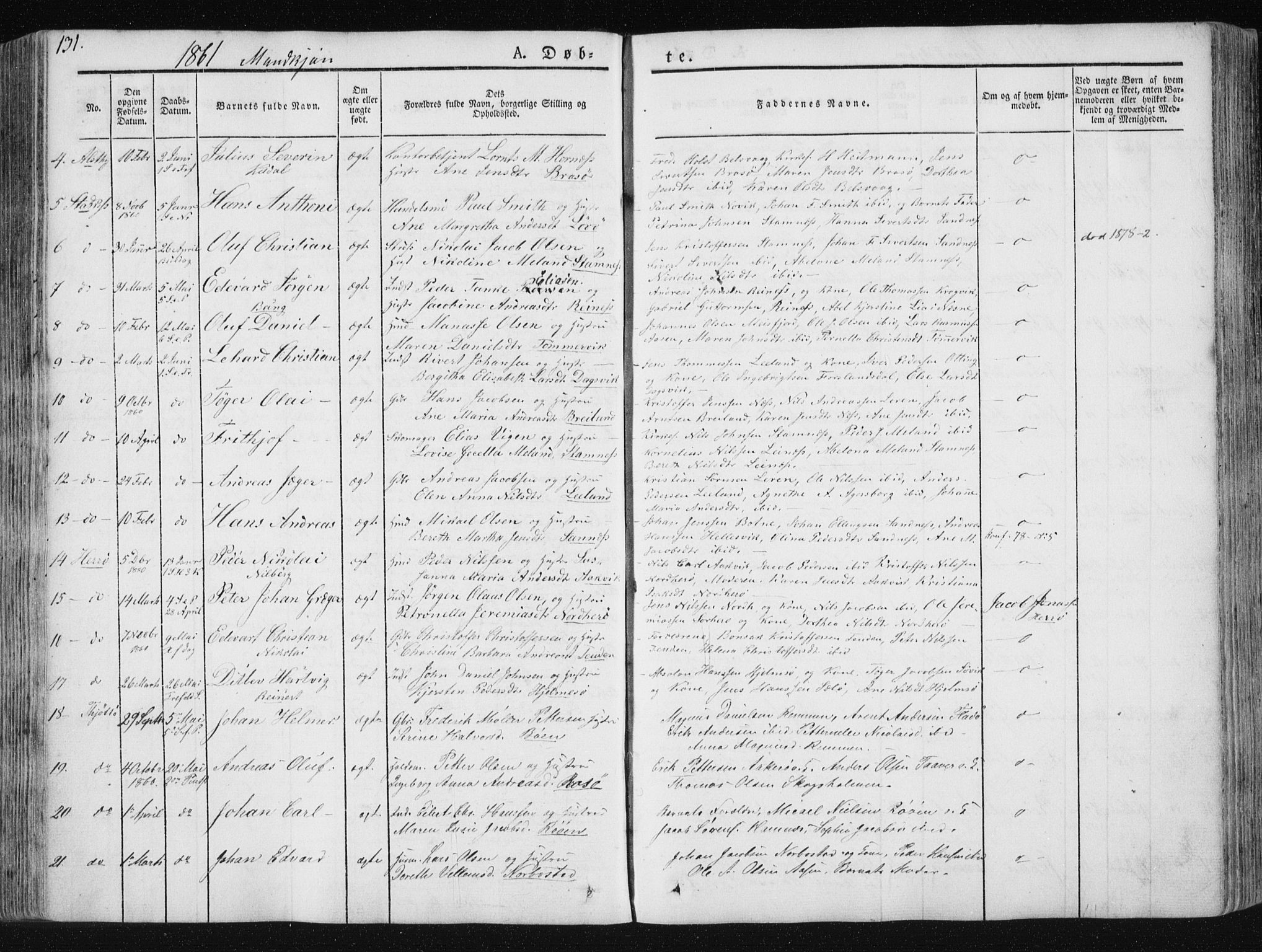 Ministerialprotokoller, klokkerbøker og fødselsregistre - Nordland, SAT/A-1459/830/L0446: Parish register (official) no. 830A10, 1831-1865, p. 131
