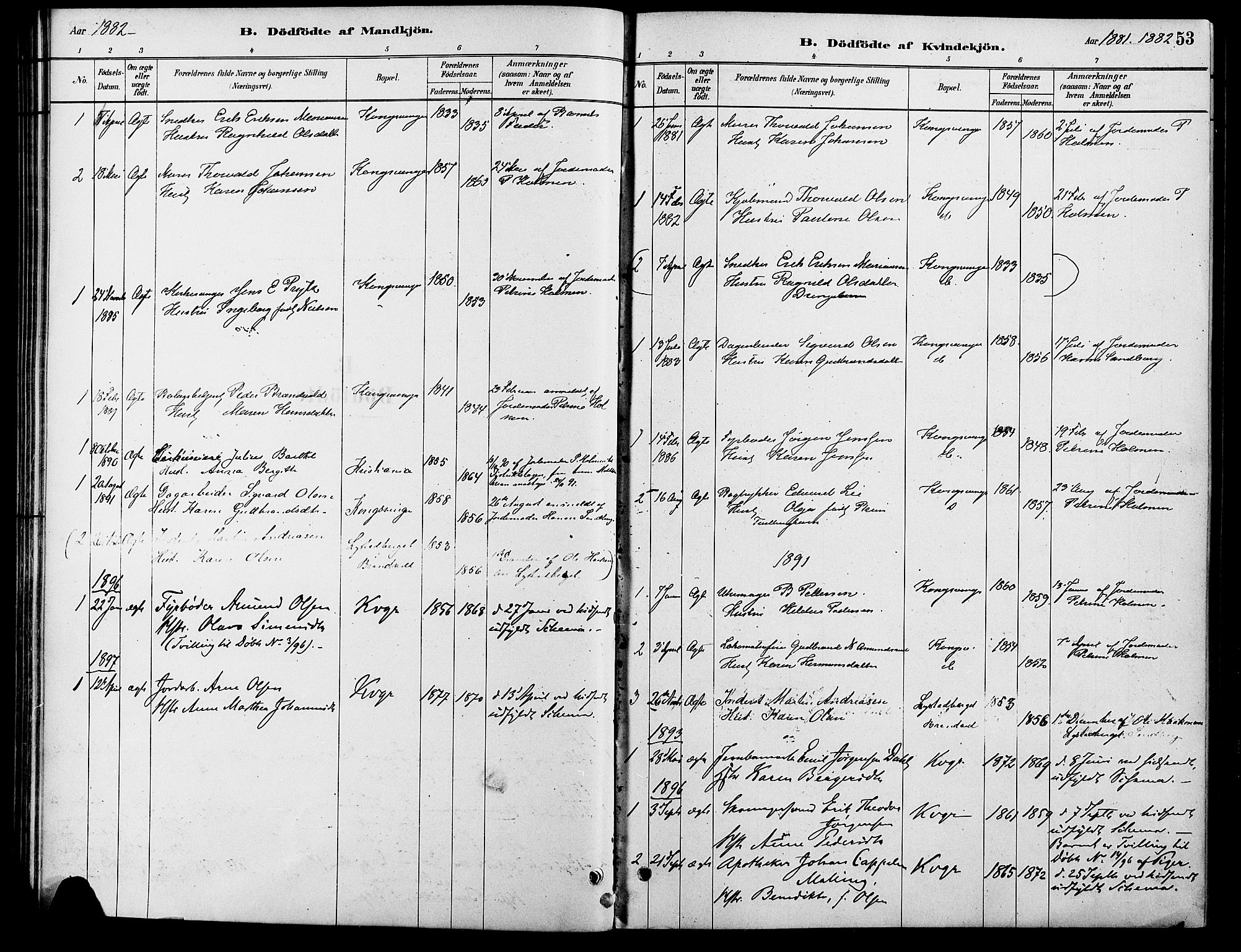 Vinger prestekontor, SAH/PREST-024/H/Ha/Haa/L0013: Parish register (official) no. 13, 1881-1897, p. 53