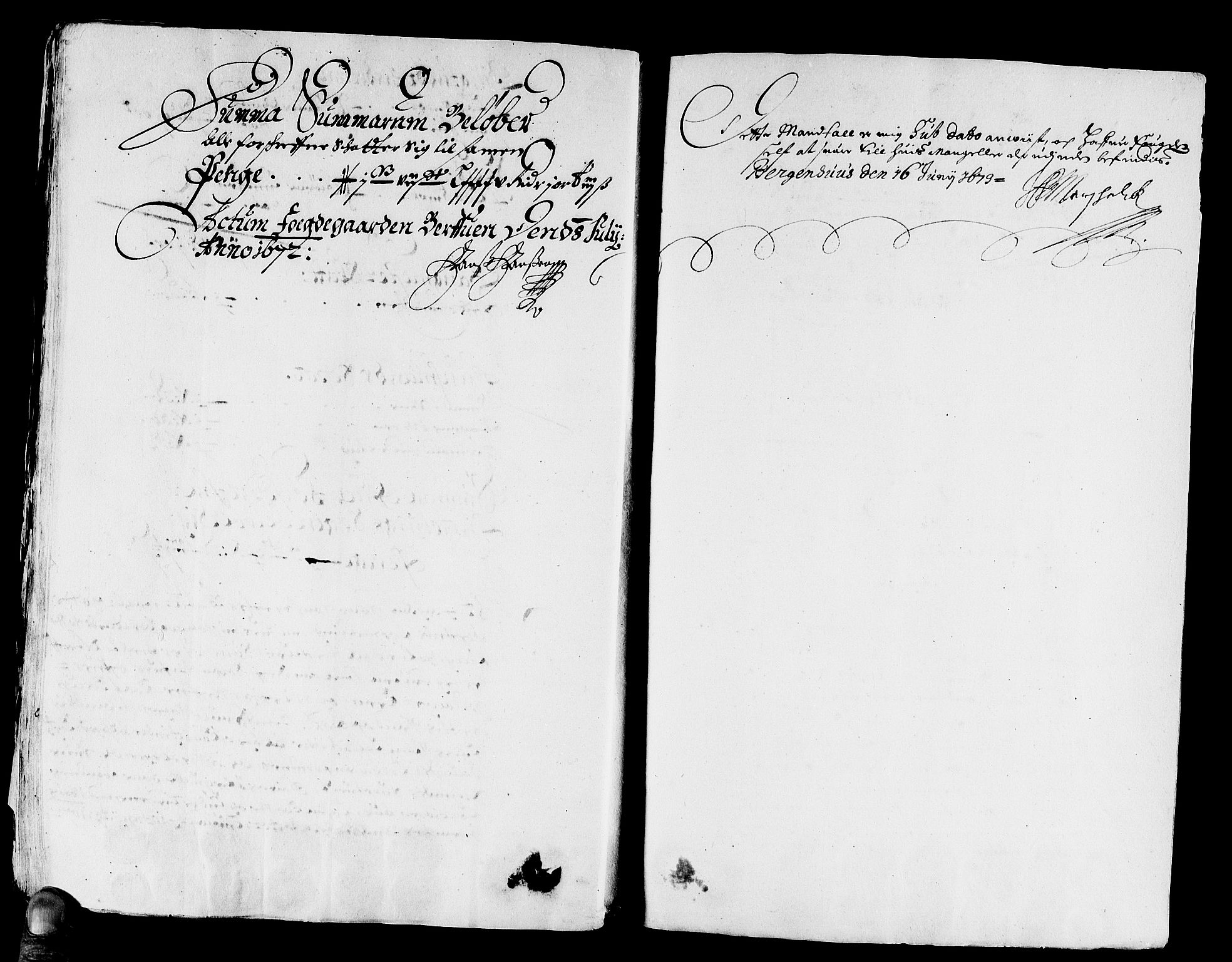 Rentekammeret inntil 1814, Reviderte regnskaper, Stiftamtstueregnskaper, Bergen stiftamt, AV/RA-EA-6043/R/Rc/L0035: Bergen stiftamt, 1672