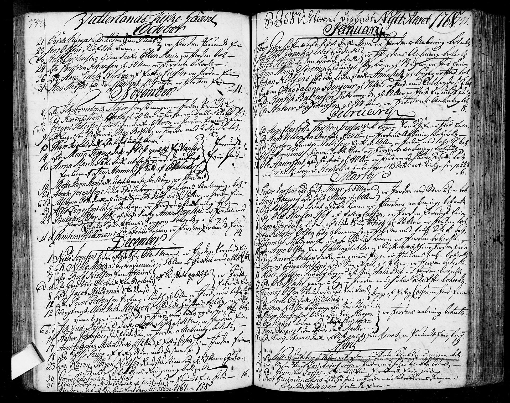 Oslo domkirke Kirkebøker, SAO/A-10752/F/Fa/L0004: Parish register (official) no. 4, 1743-1786, p. 740-741