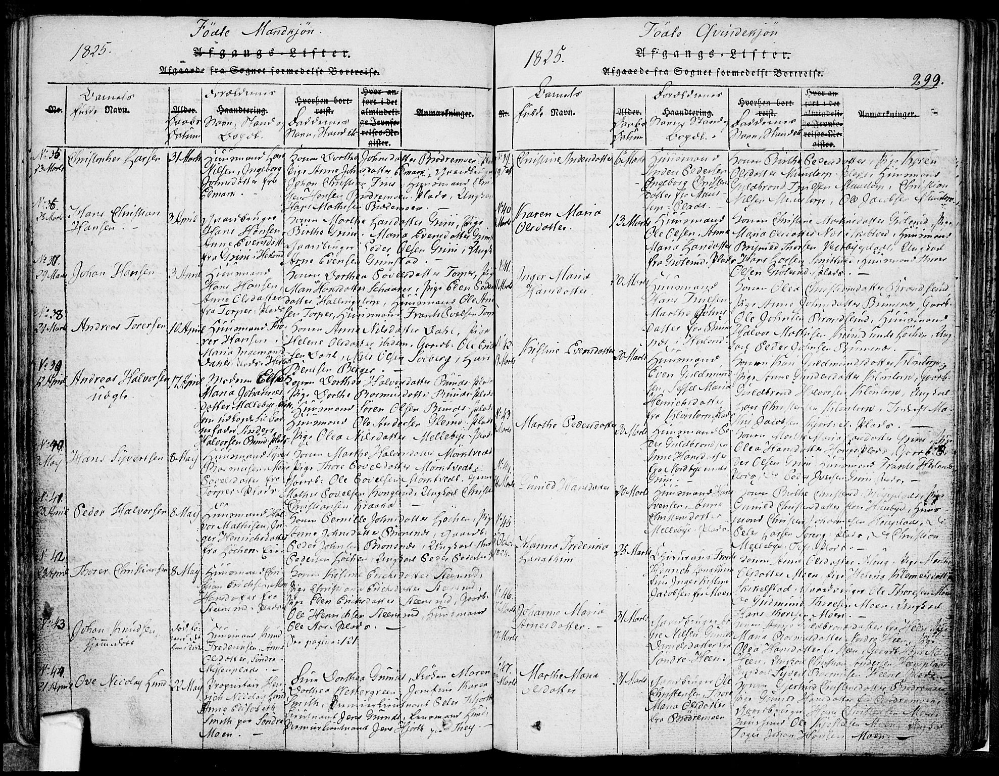 Eidsberg prestekontor Kirkebøker, AV/SAO-A-10905/F/Fa/L0007: Parish register (official) no. I 7, 1814-1832, p. 299