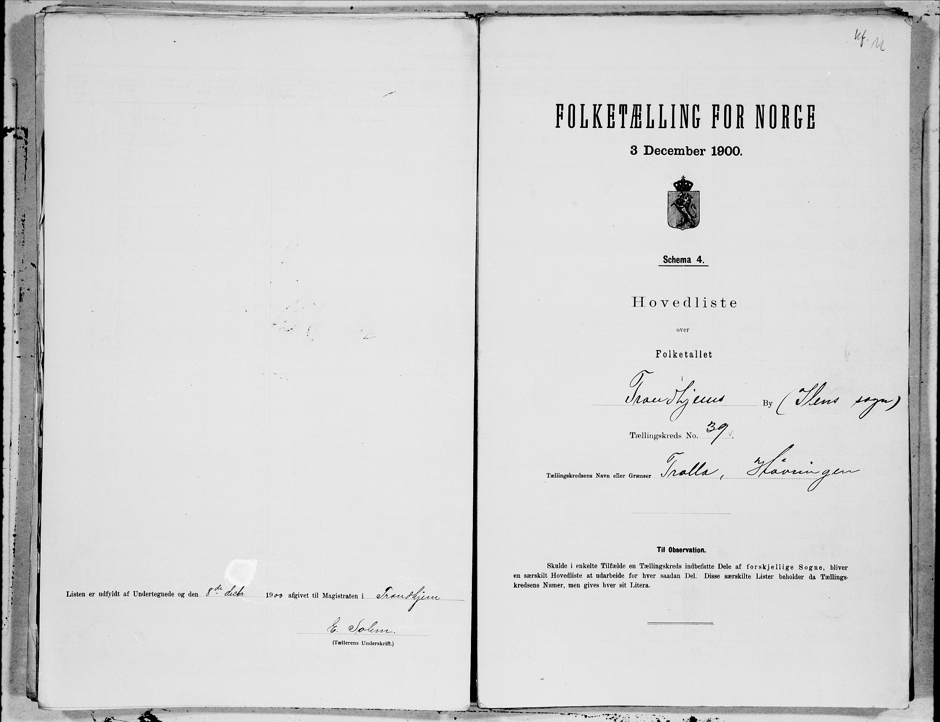 SAT, 1900 census for Trondheim, 1900, p. 77