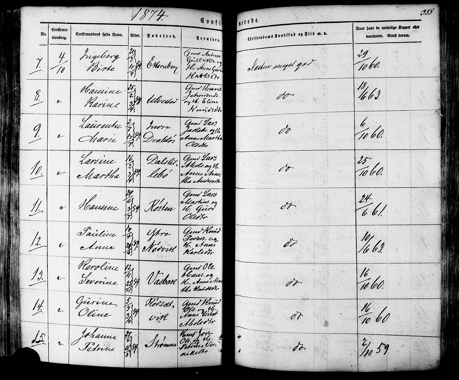 Ministerialprotokoller, klokkerbøker og fødselsregistre - Møre og Romsdal, SAT/A-1454/511/L0140: Parish register (official) no. 511A07, 1851-1878, p. 355