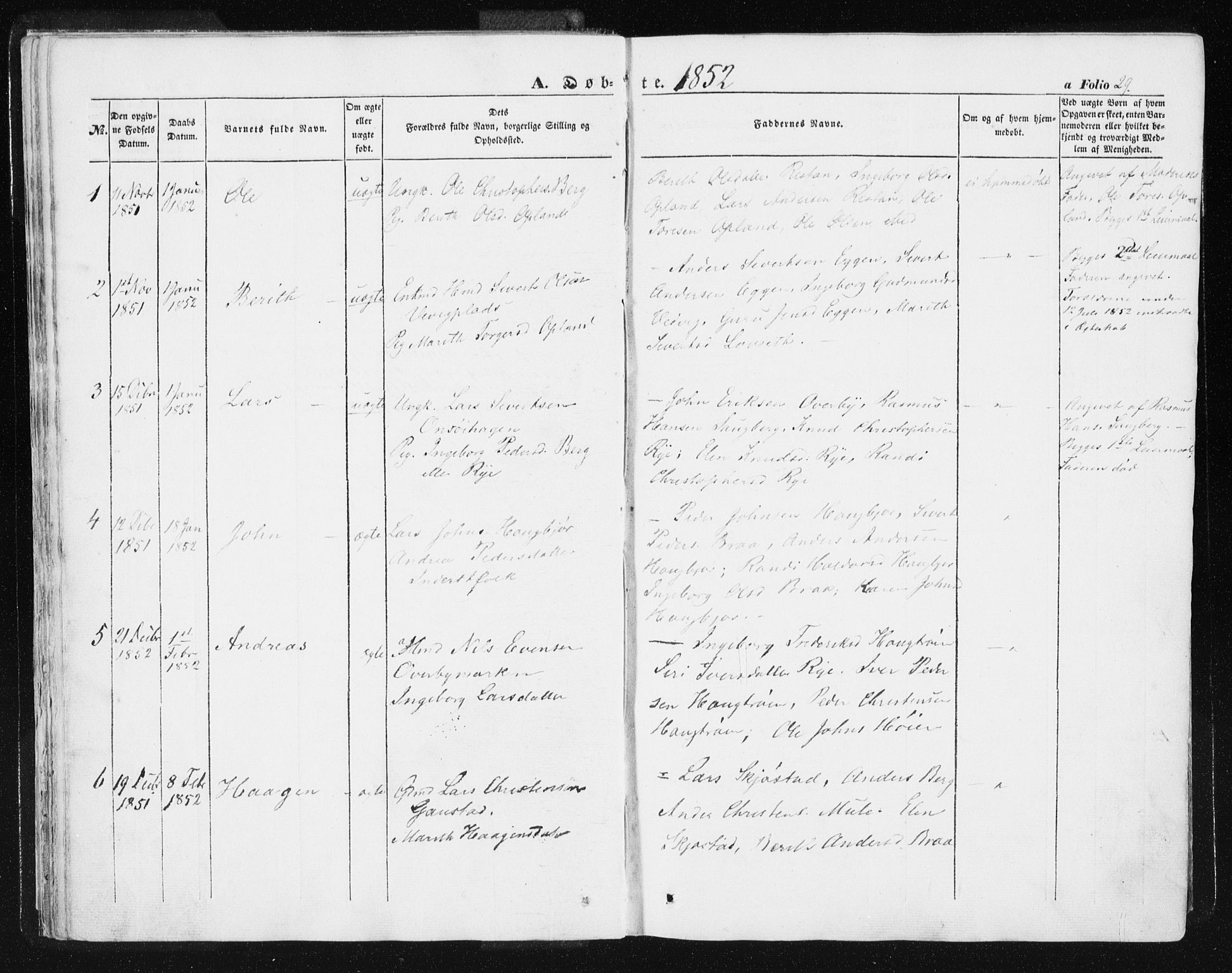 Ministerialprotokoller, klokkerbøker og fødselsregistre - Sør-Trøndelag, SAT/A-1456/612/L0376: Parish register (official) no. 612A08, 1846-1859, p. 29