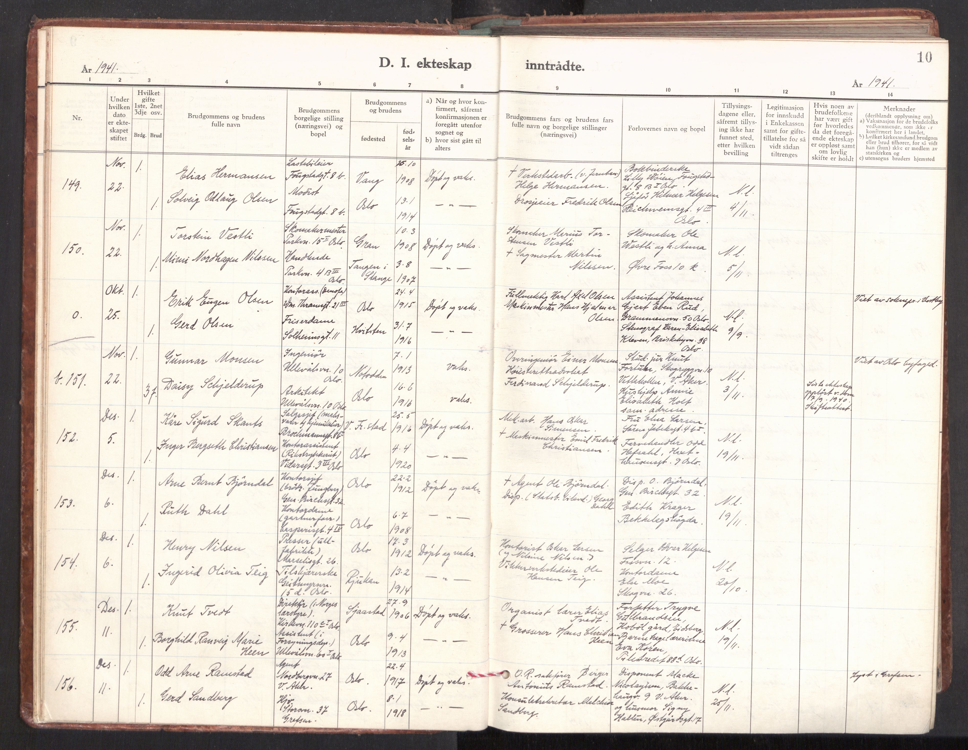 Gamle Aker prestekontor Kirkebøker, AV/SAO-A-10617a/F/L0022: Parish register (official) no. 22, 1941-1952, p. 10