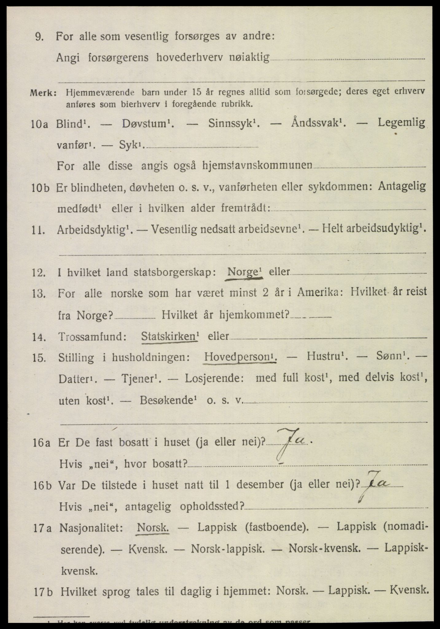 SAT, 1920 census for Lånke, 1920, p. 819