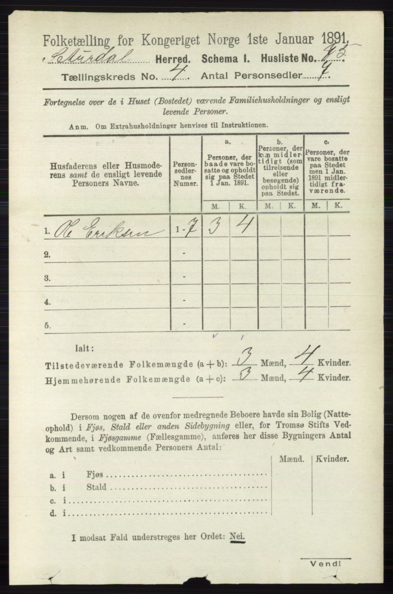 RA, 1891 census for 0540 Sør-Aurdal, 1891, p. 2394