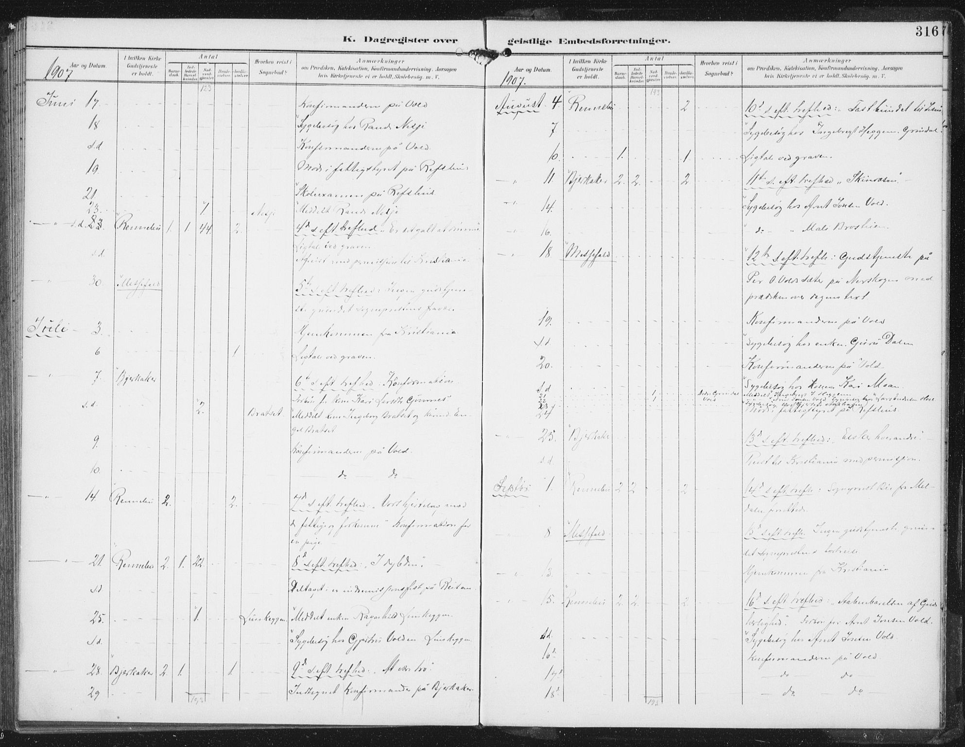Ministerialprotokoller, klokkerbøker og fødselsregistre - Sør-Trøndelag, SAT/A-1456/674/L0872: Parish register (official) no. 674A04, 1897-1907, p. 316