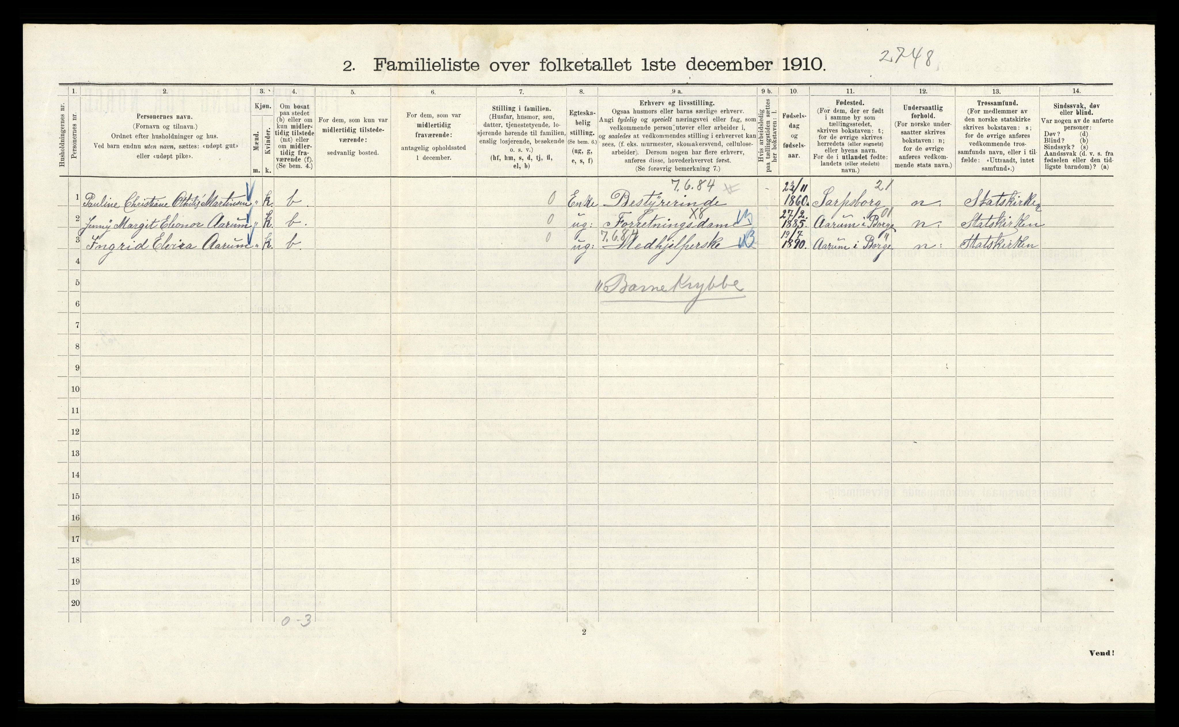 RA, 1910 census for Kristiania, 1910, p. 110684