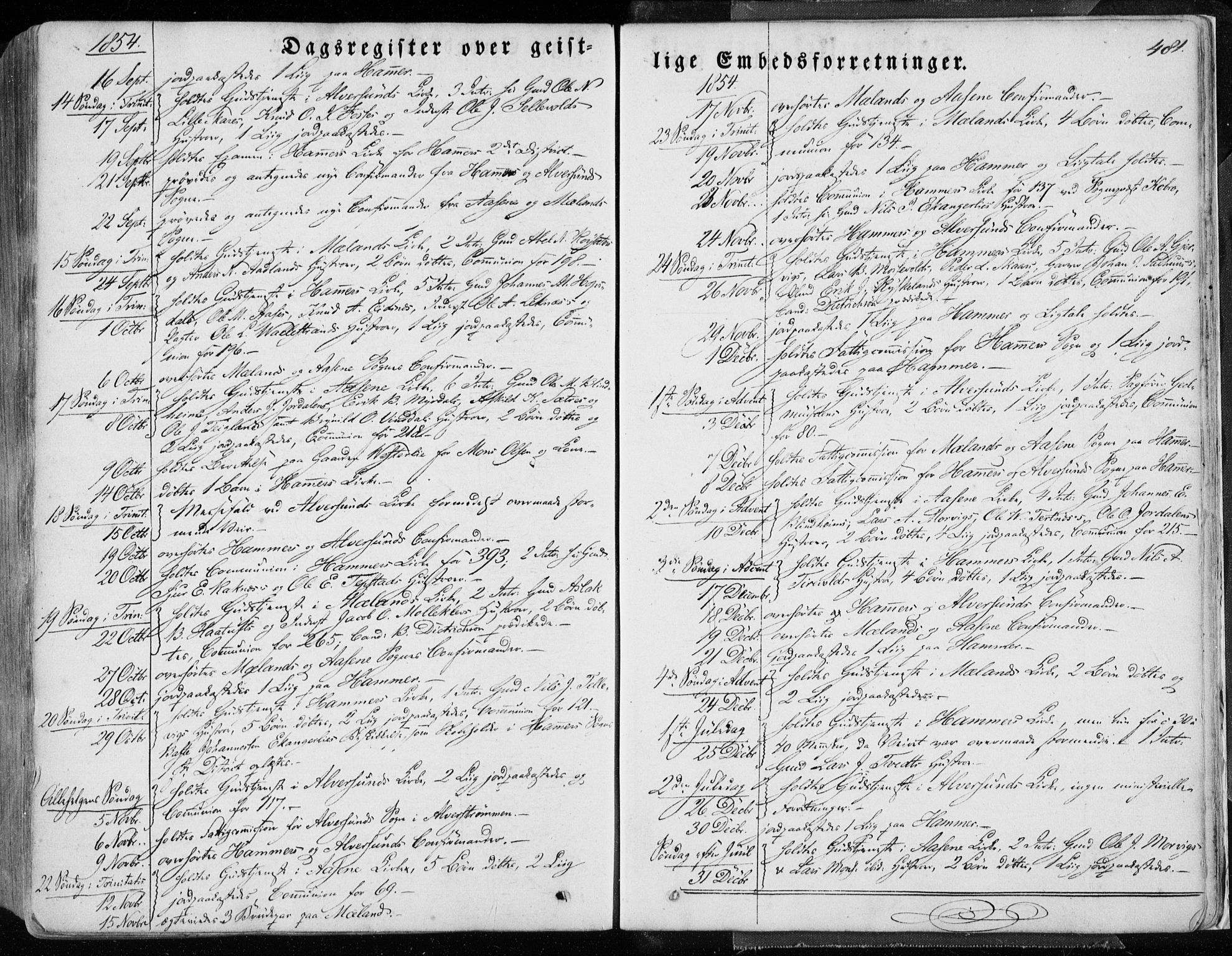 Hamre sokneprestembete, AV/SAB-A-75501/H/Ha/Haa/Haaa/L0013: Parish register (official) no. A 13, 1846-1857, p. 481