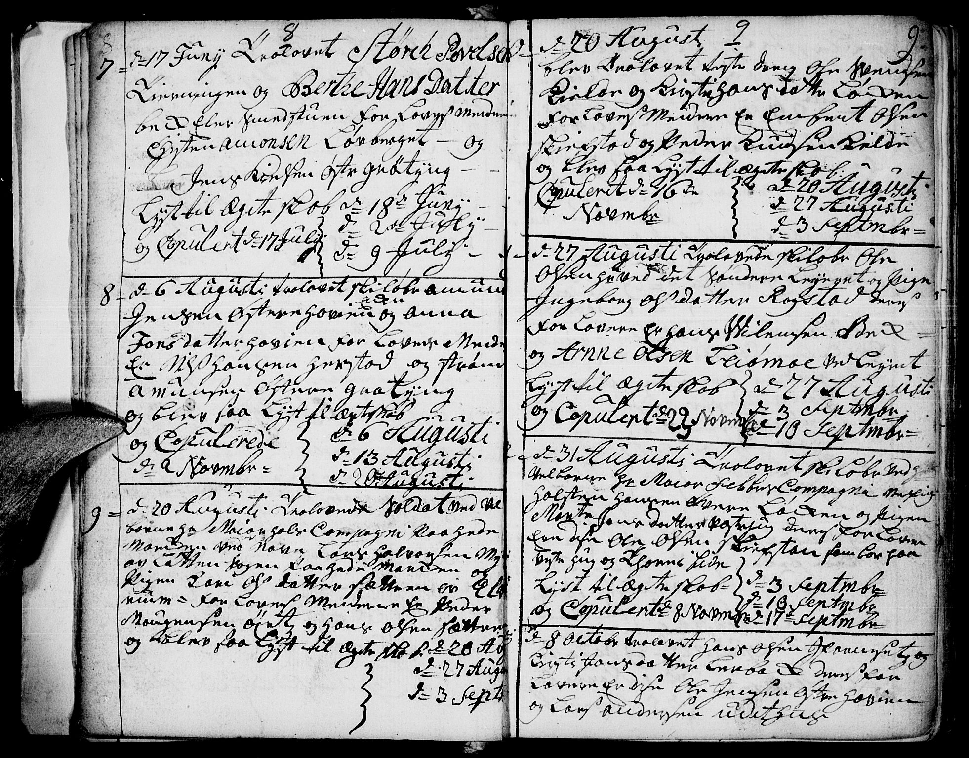 Elverum prestekontor, SAH/PREST-044/H/Ha/Haa/L0002: Parish register (official) no. 2, 1751-1756, p. 8-9