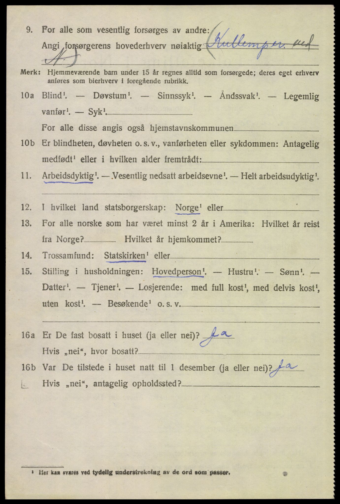 SAH, 1920 census for Vinger, 1920, p. 3957