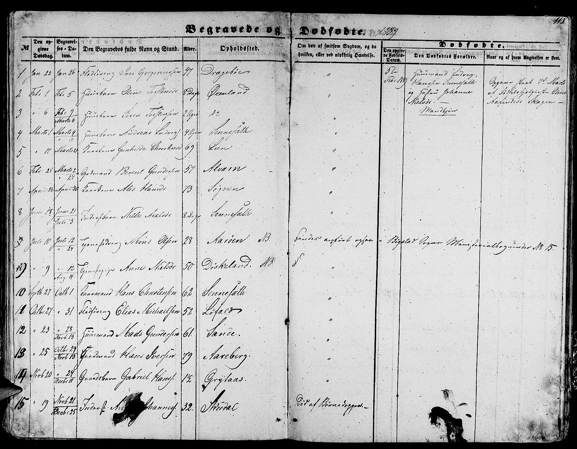 Gaular sokneprestembete, AV/SAB-A-80001/H/Hab: Parish register (copy) no. A 1, 1853-1864, p. 113