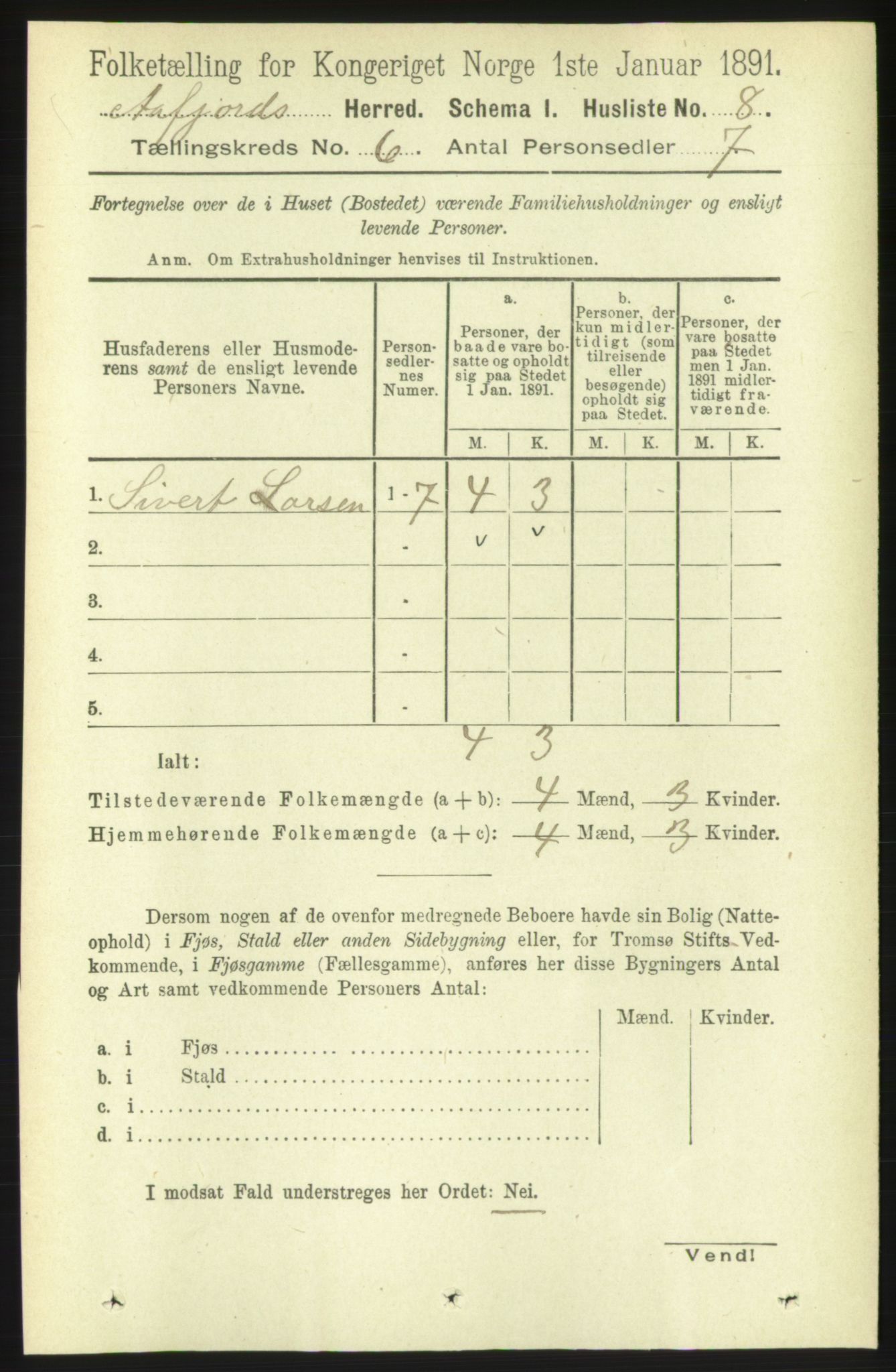 RA, 1891 census for 1630 Åfjord, 1891, p. 1446