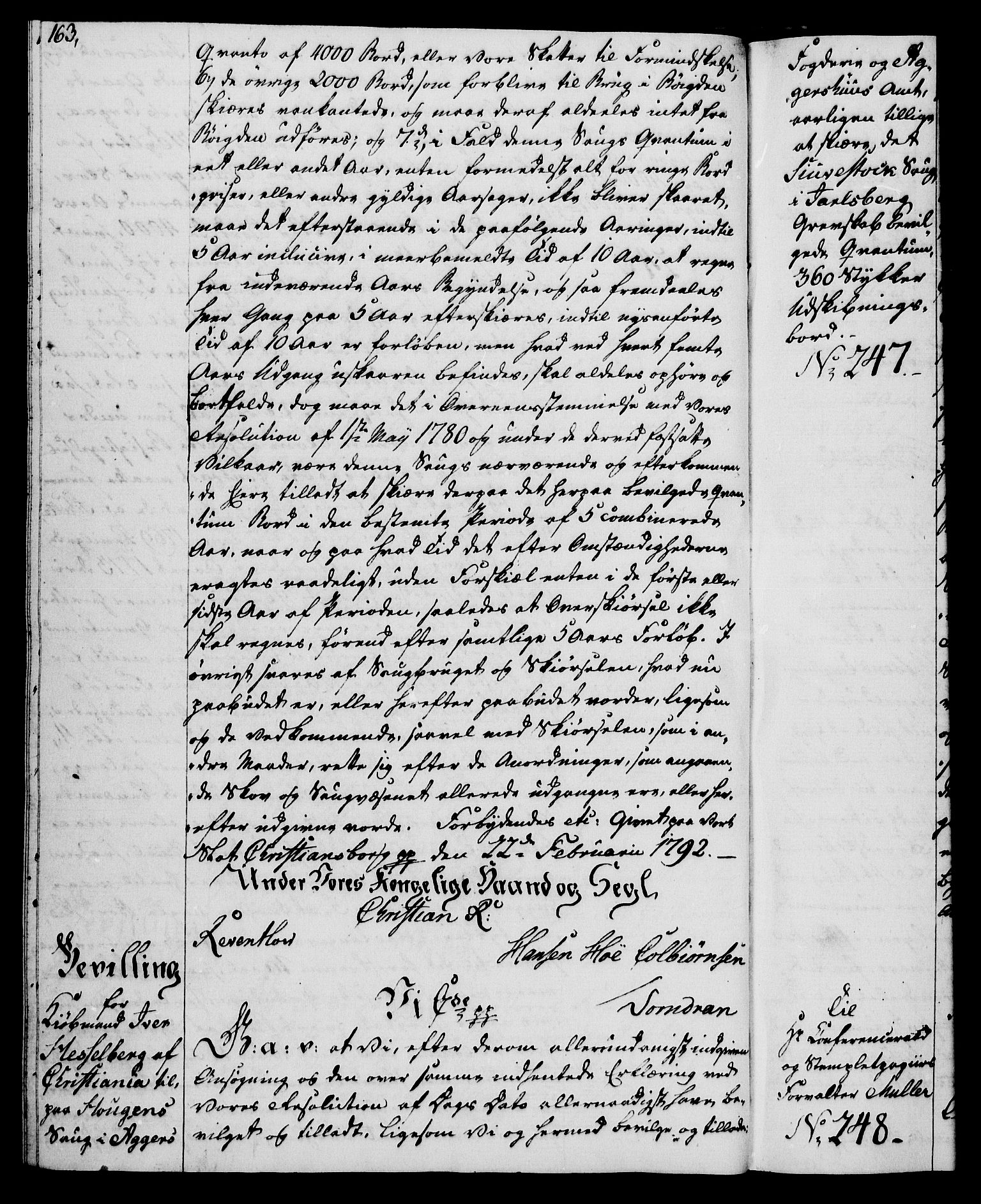 Rentekammeret, Kammerkanselliet, RA/EA-3111/G/Gg/Gga/L0015: Norsk ekspedisjonsprotokoll med register (merket RK 53.15), 1790-1791, p. 163