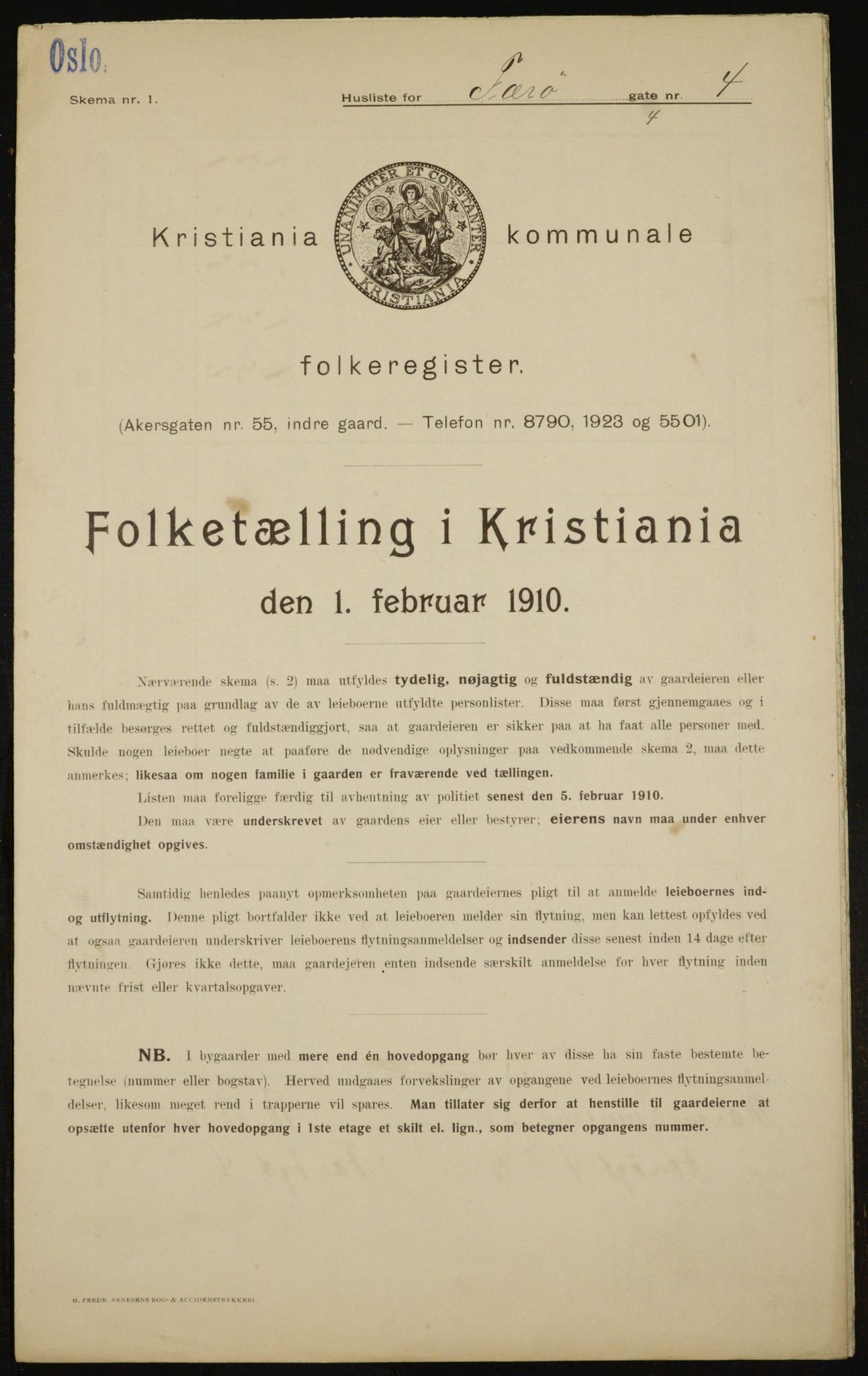 OBA, Municipal Census 1910 for Kristiania, 1910, p. 27094