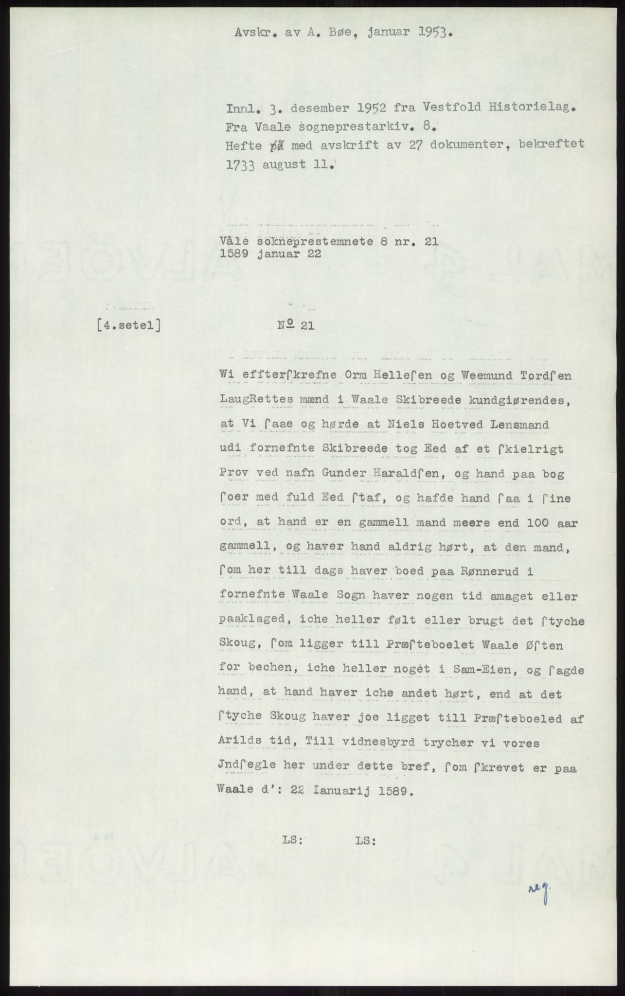 Samlinger til kildeutgivelse, Diplomavskriftsamlingen, AV/RA-EA-4053/H/Ha, p. 1174