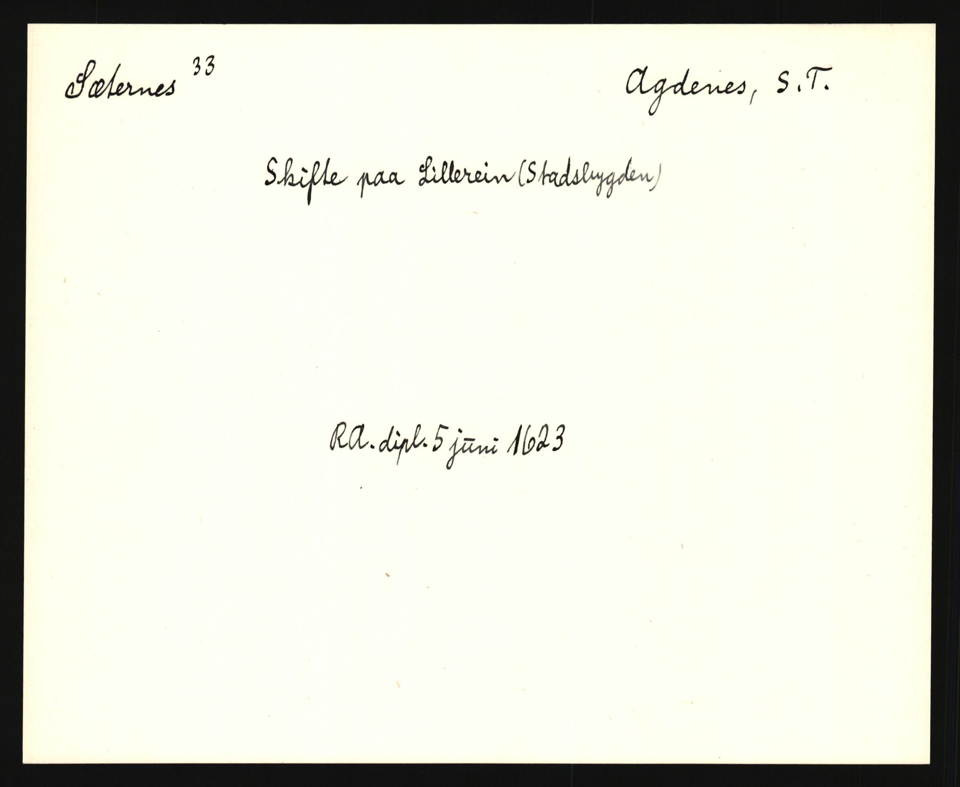 Riksarkivets diplomsamling, AV/RA-EA-5965/F35/F35e/L0032: Registreringssedler Sør-Trøndelag, 1400-1700, p. 109