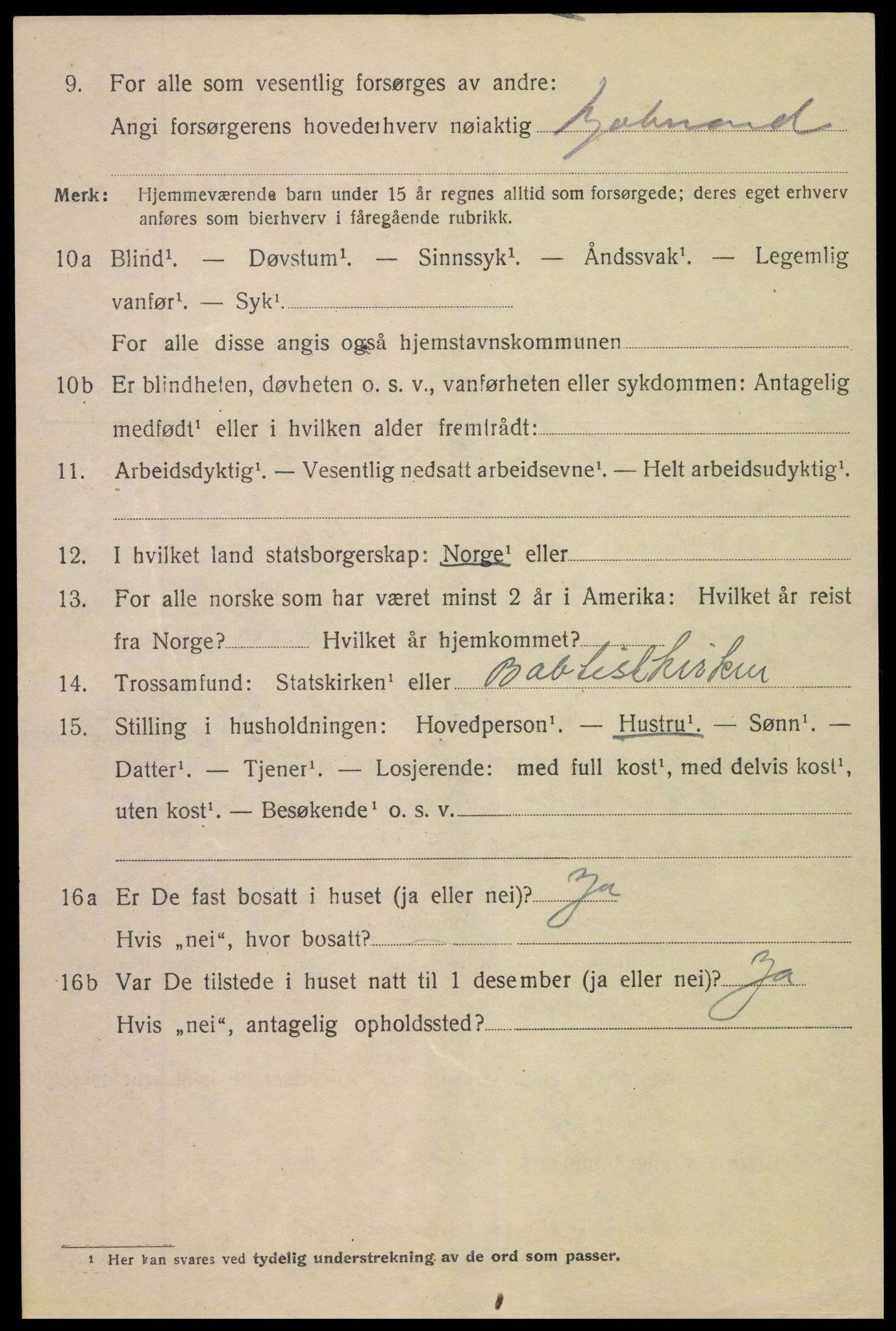 SAK, 1920 census for Arendal, 1920, p. 21043