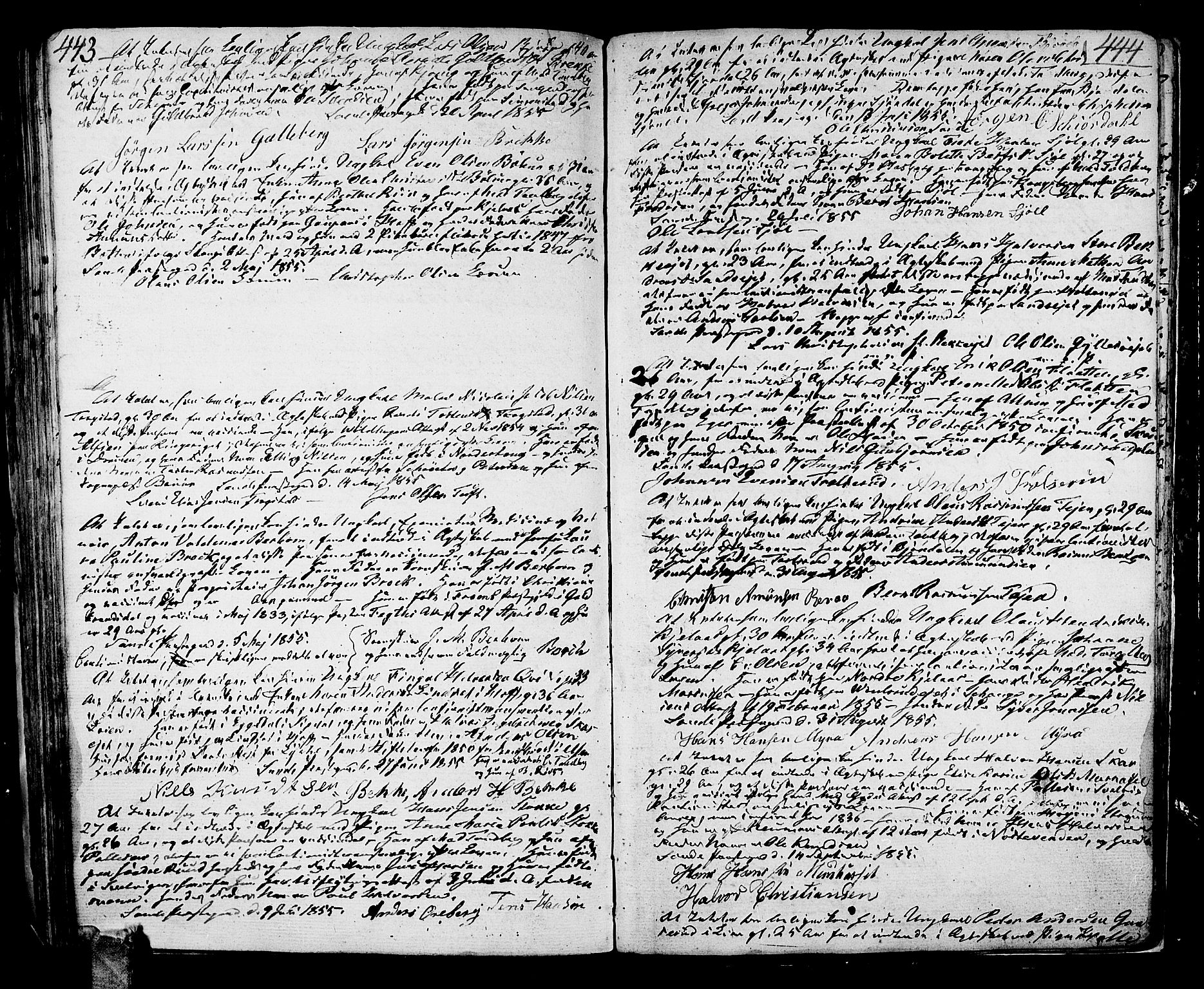 Sande Kirkebøker, SAKO/A-53/F/Fa/L0002: Parish register (official) no. 2, 1804-1814, p. 443-444