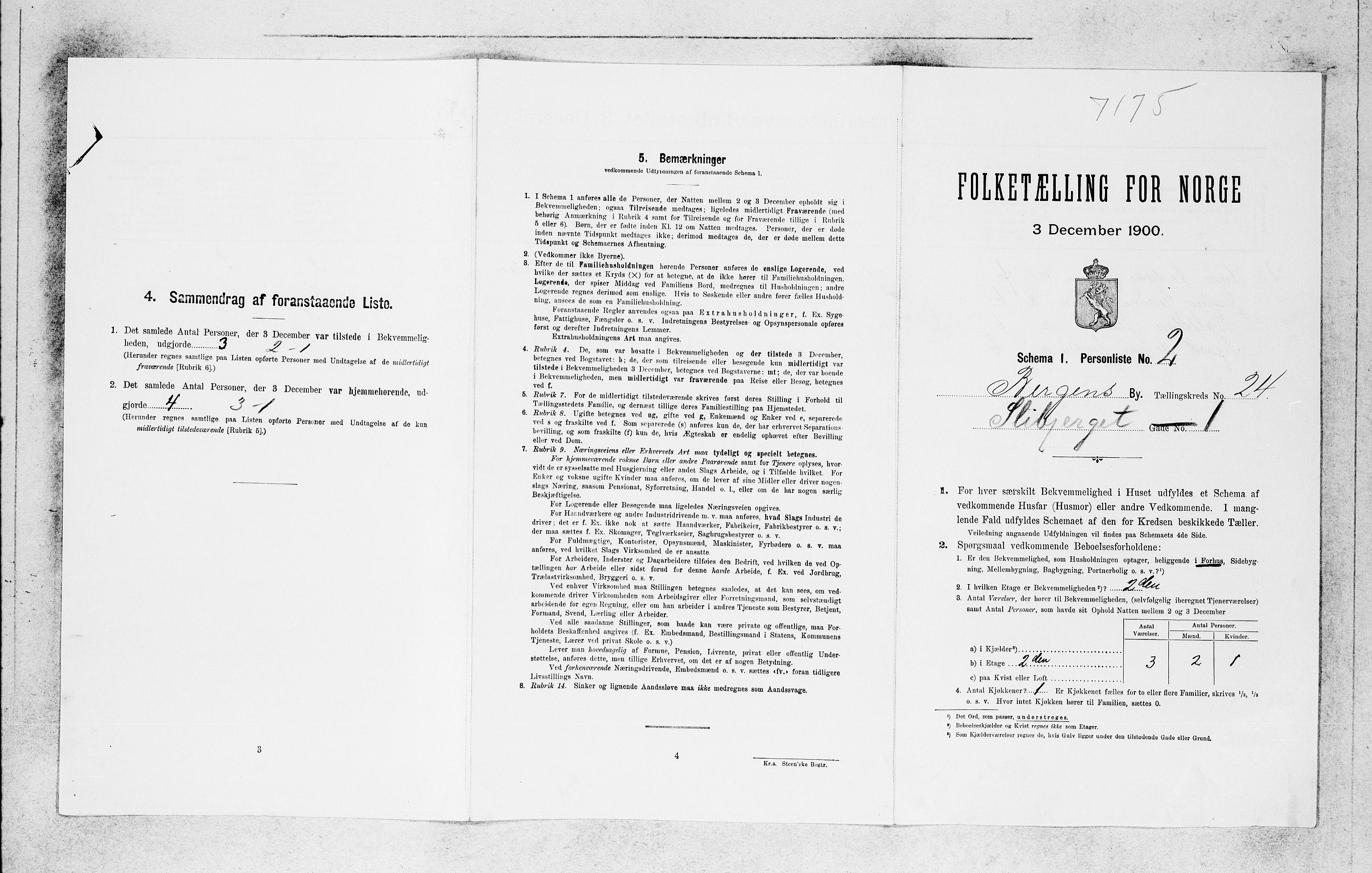 SAB, 1900 census for Bergen, 1900, p. 5030