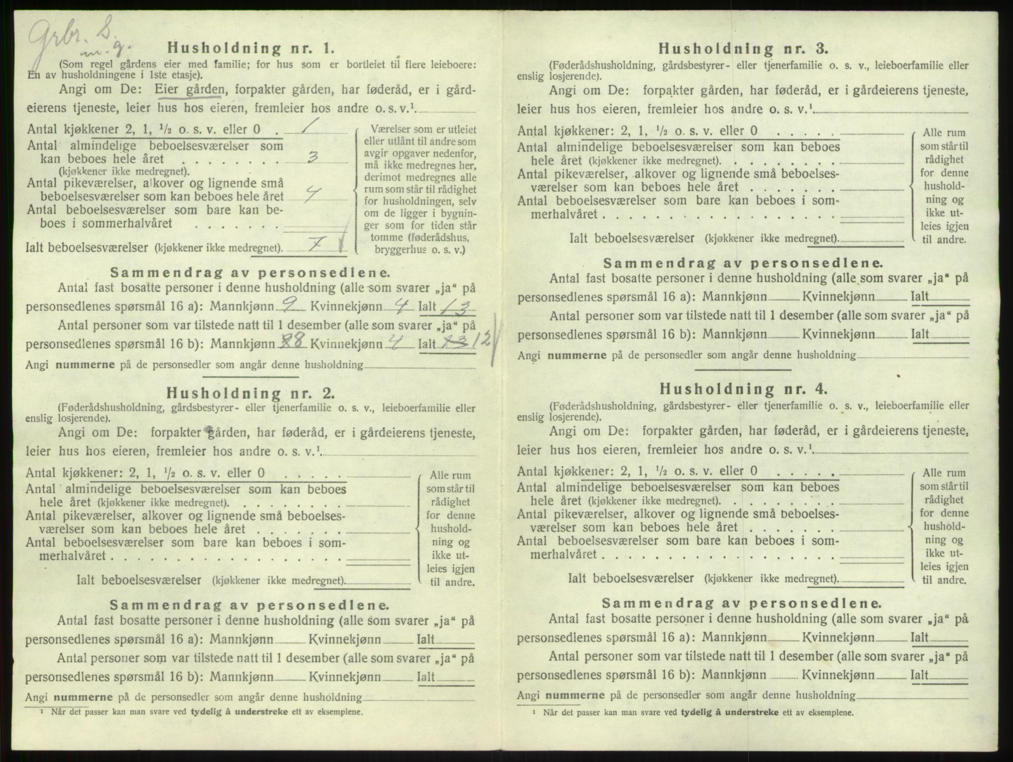 SAB, 1920 census for Lavik, 1920, p. 70