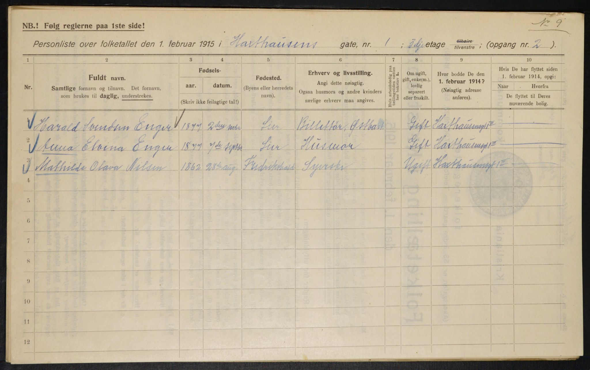 OBA, Municipal Census 1915 for Kristiania, 1915, p. 35110