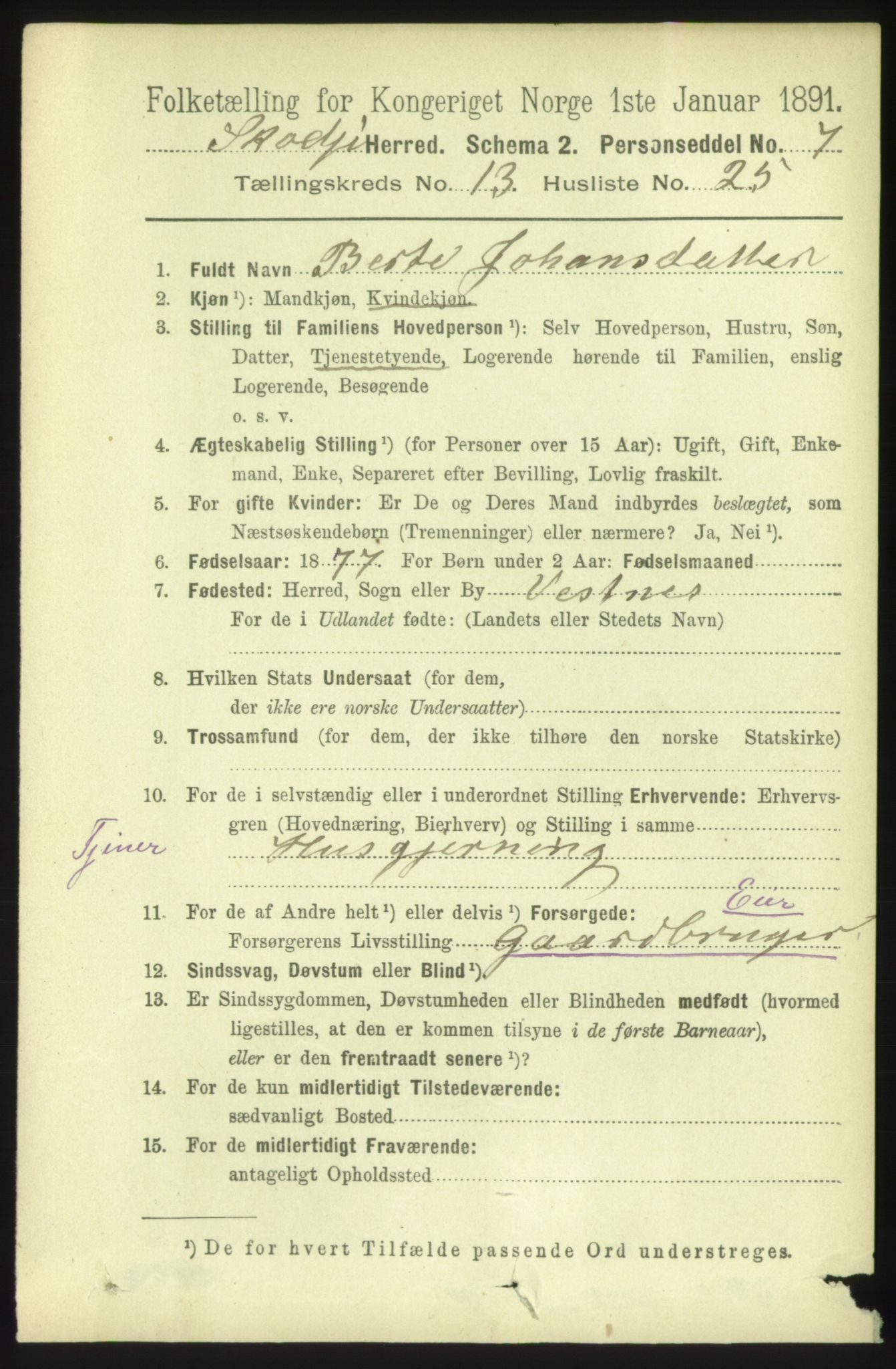 RA, 1891 census for 1529 Skodje, 1891, p. 2979