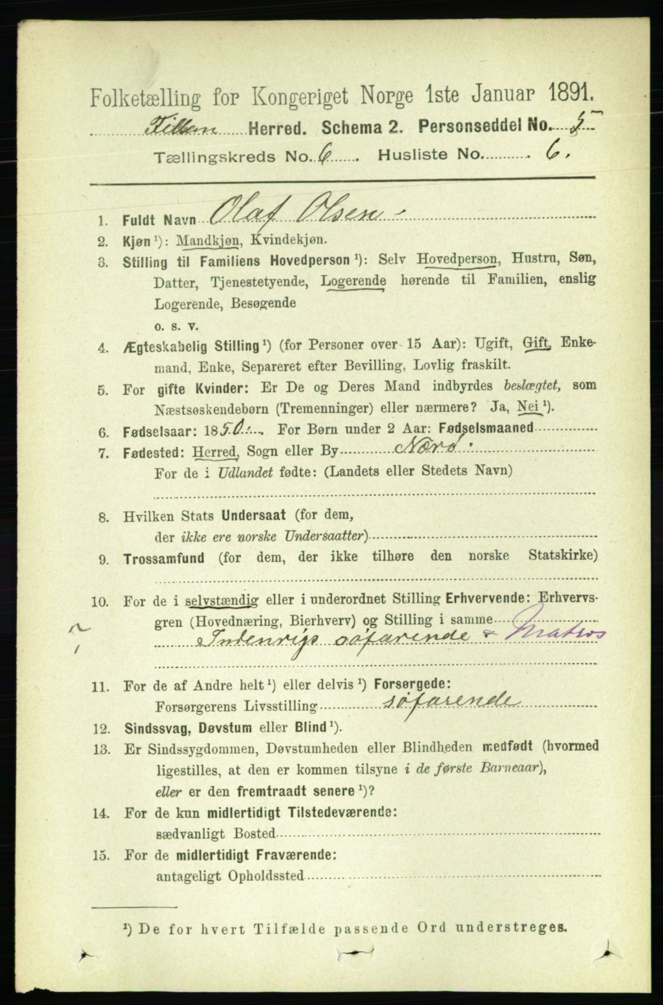 RA, 1891 census for 1616 Fillan, 1891, p. 1302