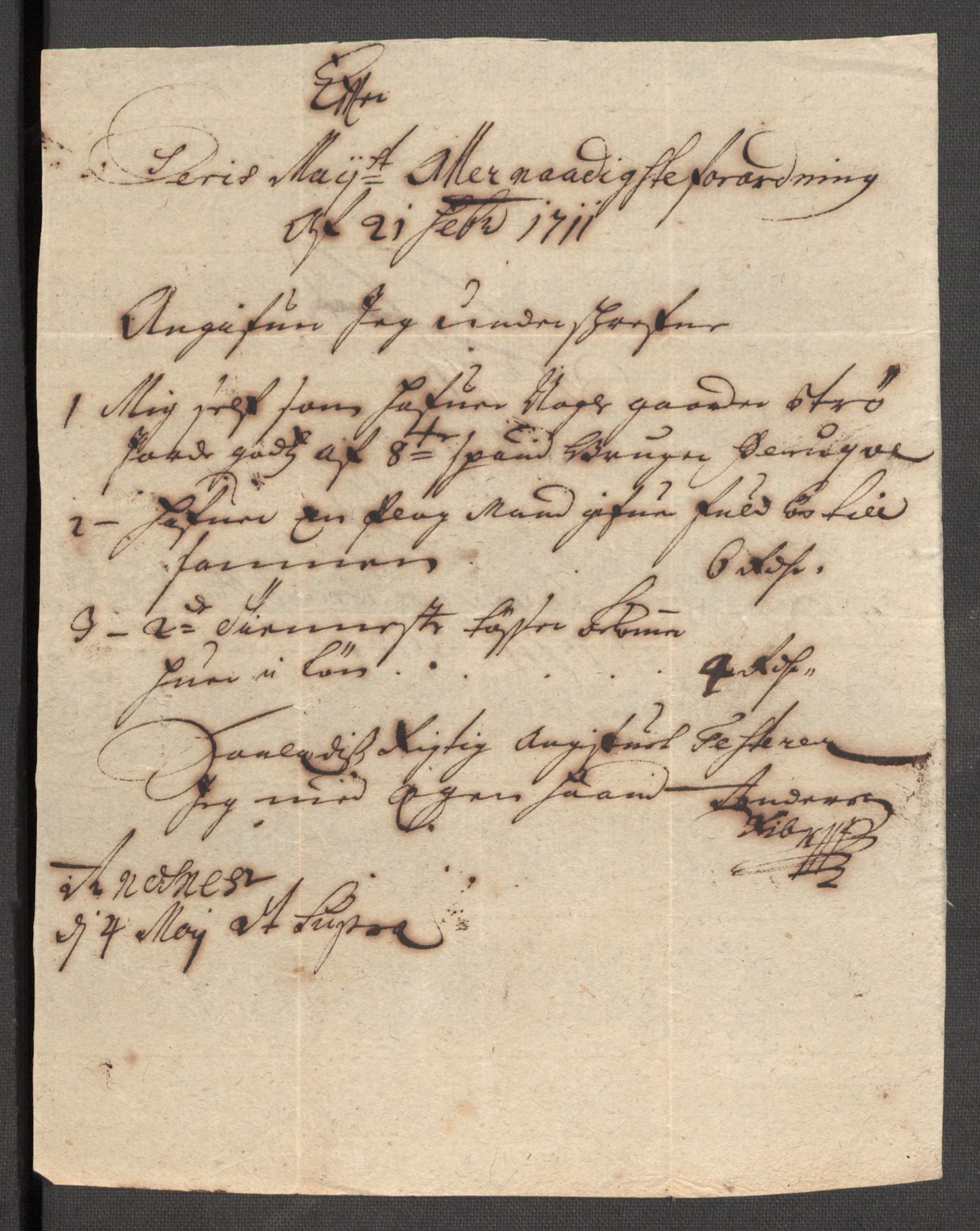 Rentekammeret inntil 1814, Reviderte regnskaper, Fogderegnskap, RA/EA-4092/R57/L3860: Fogderegnskap Fosen, 1711, p. 356