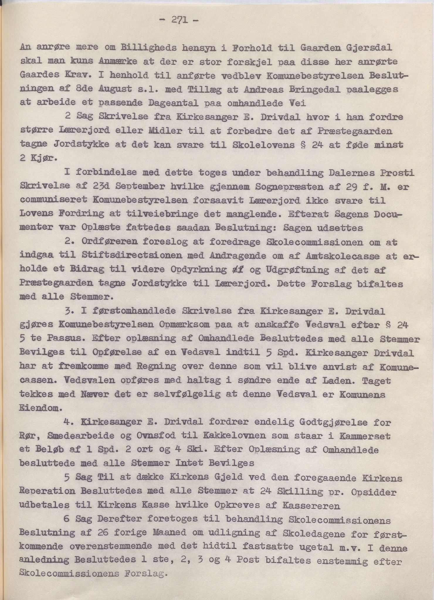 Lund kommune - Formannskapet/Formannskapskontoret, IKAR/K-101761/A/Aa/Aaa/L0002: Forhandlingsprotokoll, 1837-1865, p. 271