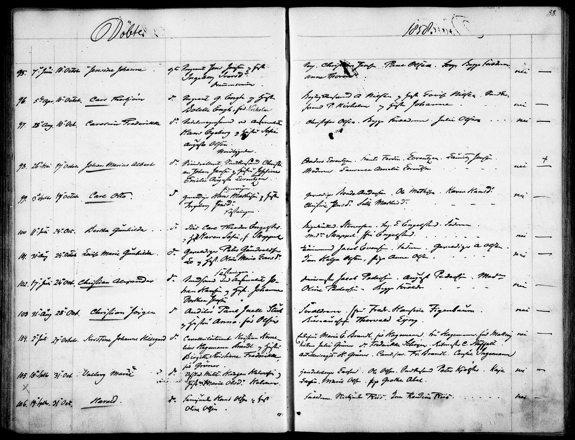 Garnisonsmenigheten Kirkebøker, AV/SAO-A-10846/F/Fa/L0009: Parish register (official) no. 9, 1842-1859, p. 88