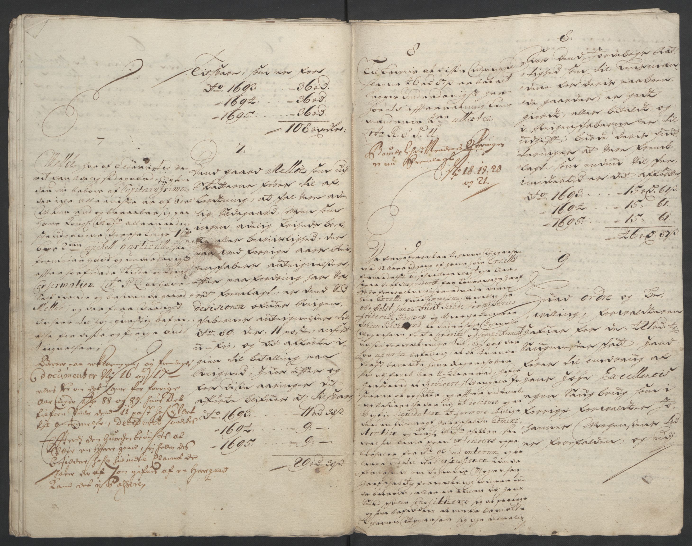 Rentekammeret inntil 1814, Reviderte regnskaper, Fogderegnskap, RA/EA-4092/R33/L1974: Fogderegnskap Larvik grevskap, 1693-1695, p. 315