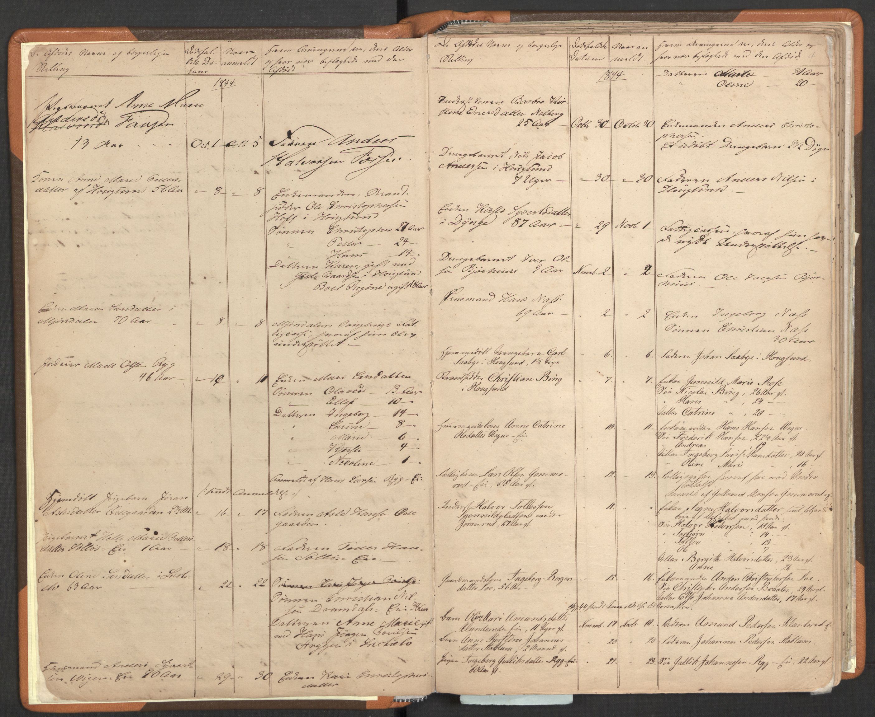 Eiker lensmannskontor, SAKO/A-529/H/Ha/L0001: Dødsfallsprotokoll, 1844-1862