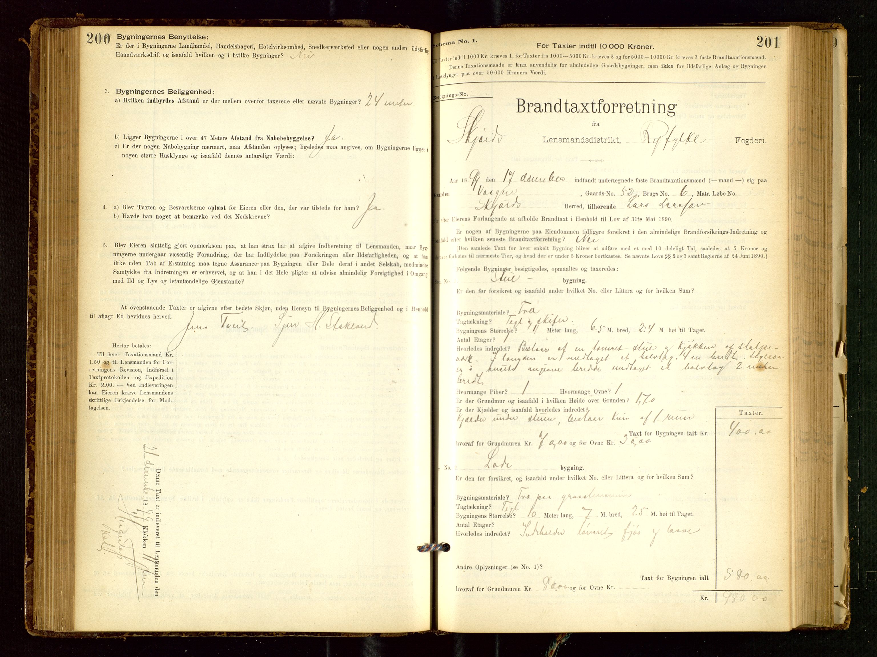 Skjold lensmannskontor, AV/SAST-A-100182/Gob/L0001: "Brandtaxationsprotokol for Skjold Lensmandsdistrikt Ryfylke Fogderi", 1894-1939, p. 200-201