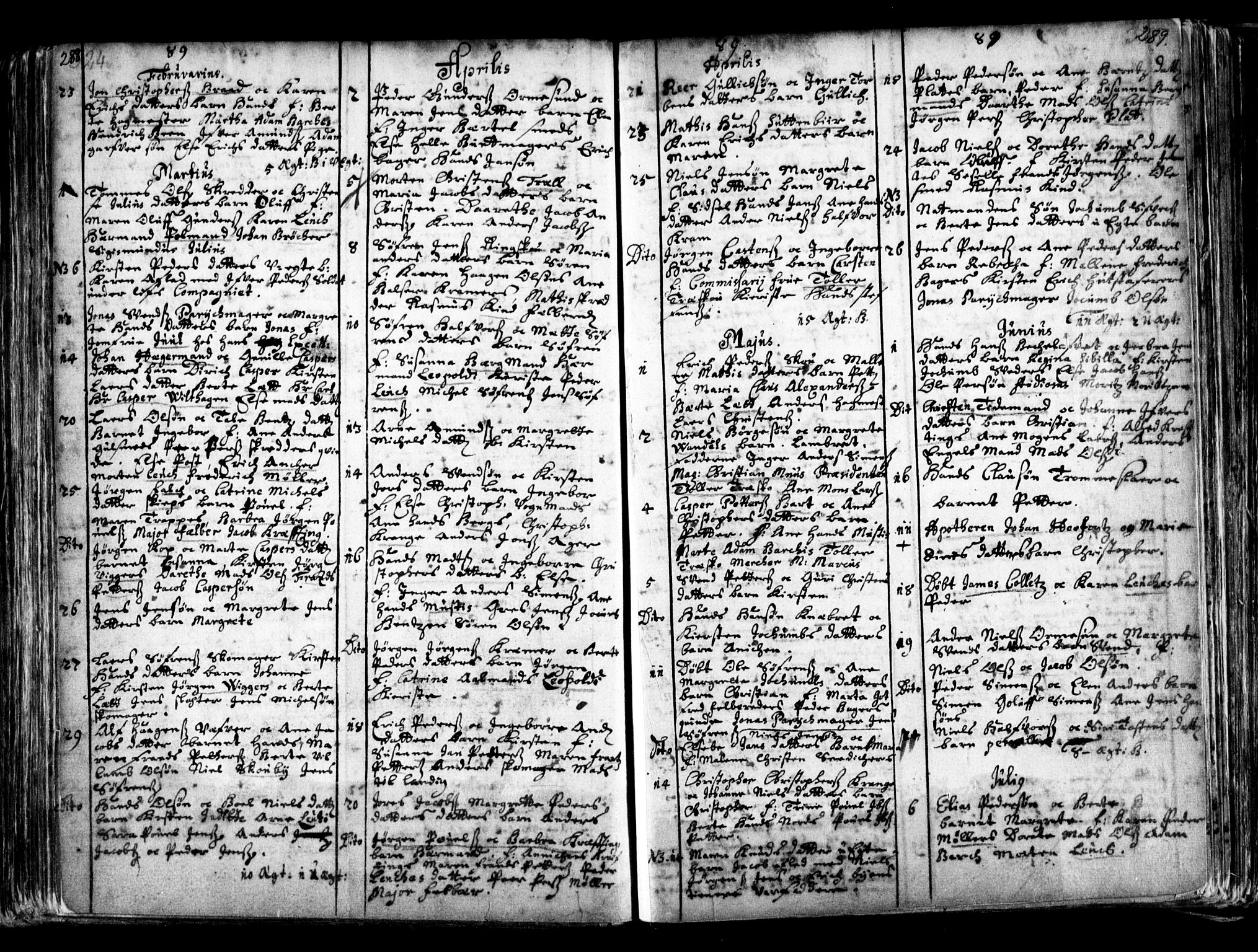 Oslo domkirke Kirkebøker, SAO/A-10752/F/Fa/L0001: Parish register (official) no. 1, 1648-1704, p. 288-289