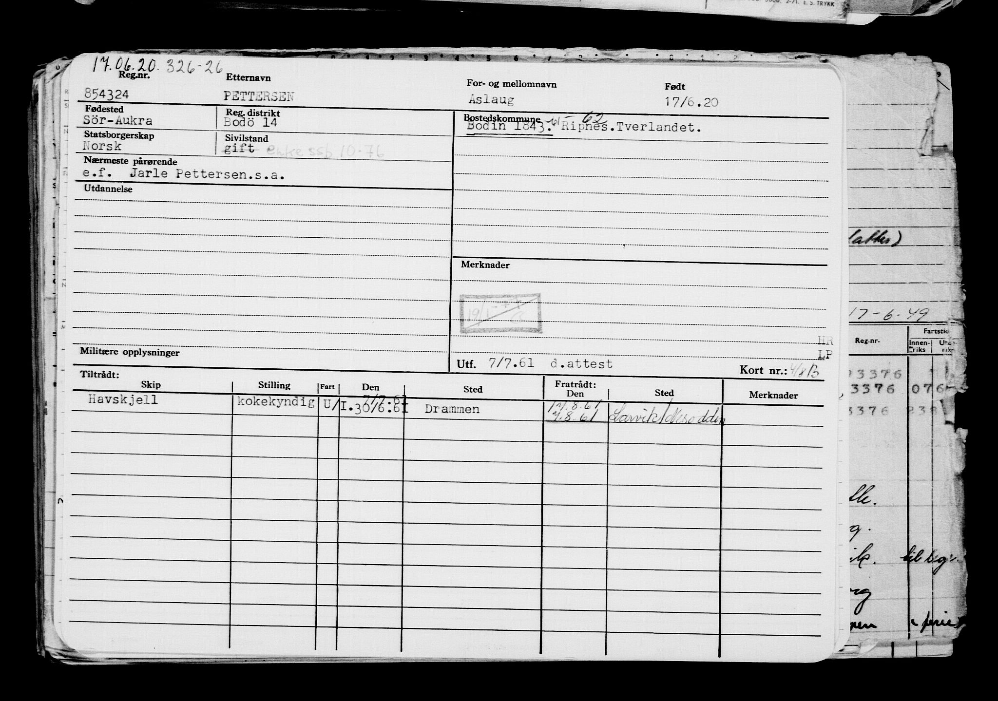 Direktoratet for sjømenn, AV/RA-S-3545/G/Gb/L0182: Hovedkort, 1920, p. 249