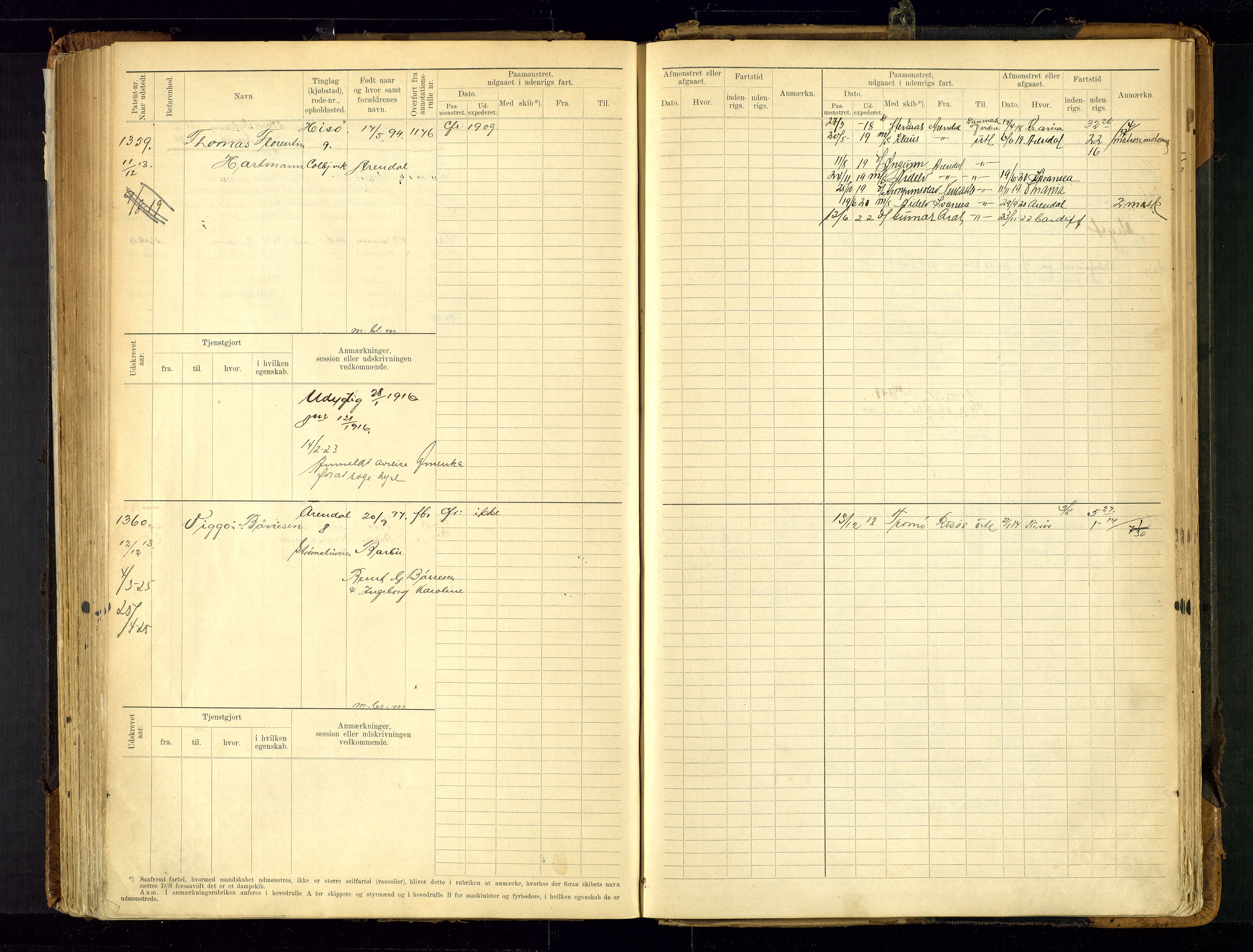 Arendal mønstringskrets, AV/SAK-2031-0012/F/Fb/L0021: Hovedrulle A nr 969-1465, S-19, 1910-1914, p. 200