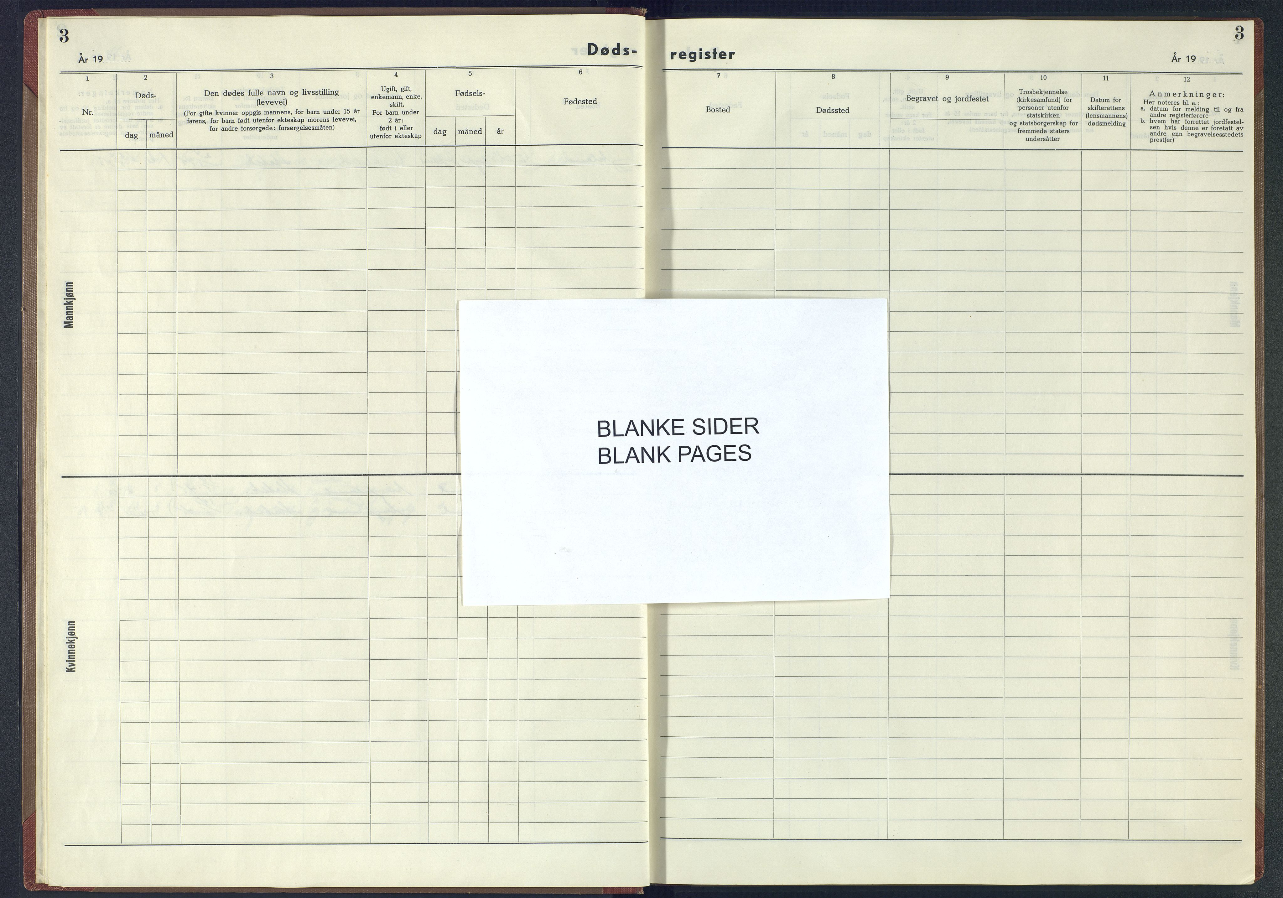 Herefoss sokneprestkontor, AV/SAK-1111-0019/J/Jb/L0008: II.6.8 - Dødsfallsregister Mykland, 1943-1945